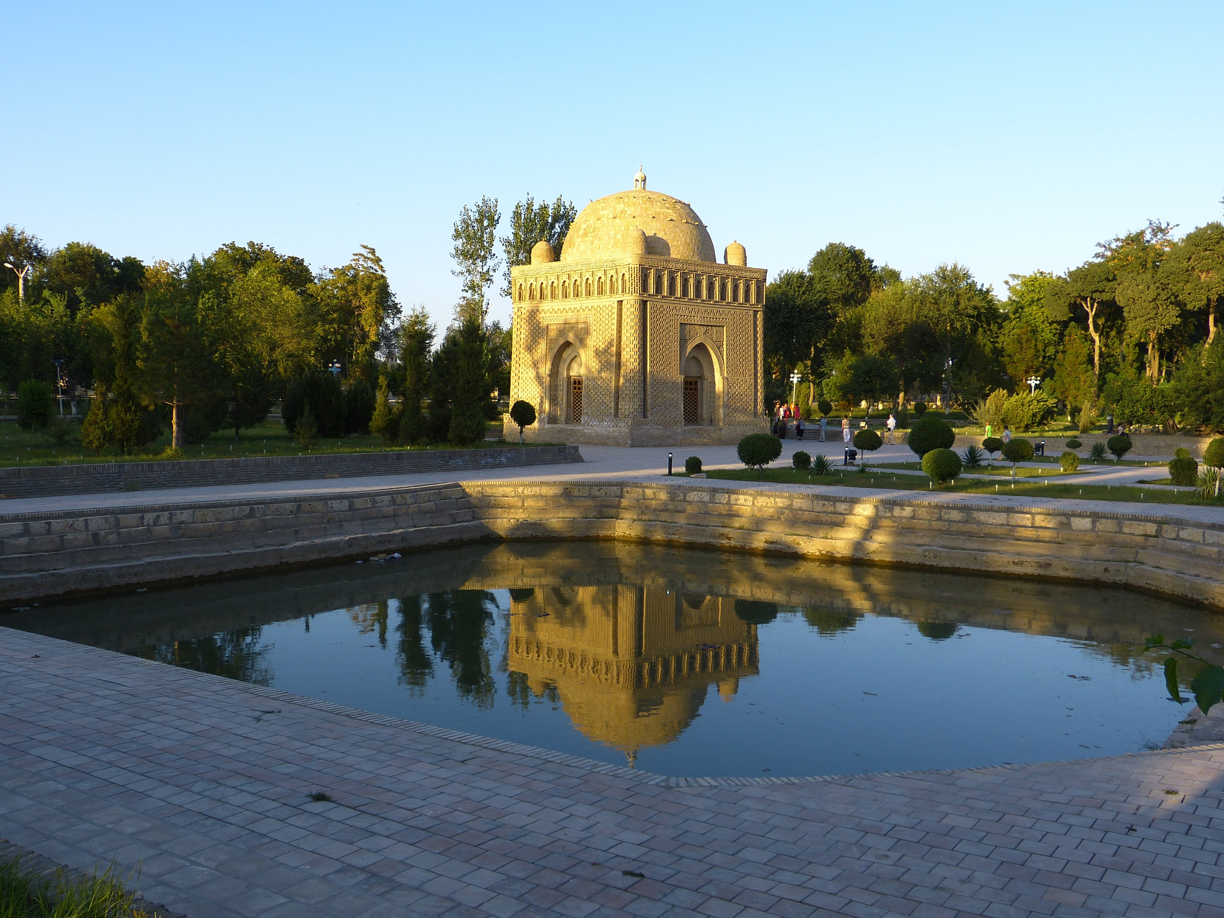 tourism, reflecting pool, history, agra, dome, samanid mausoleum, water, india, 4K, plant, waterfront, old, islam, architecture, twilight, sky, tholos tomb, HD Wallpaper
