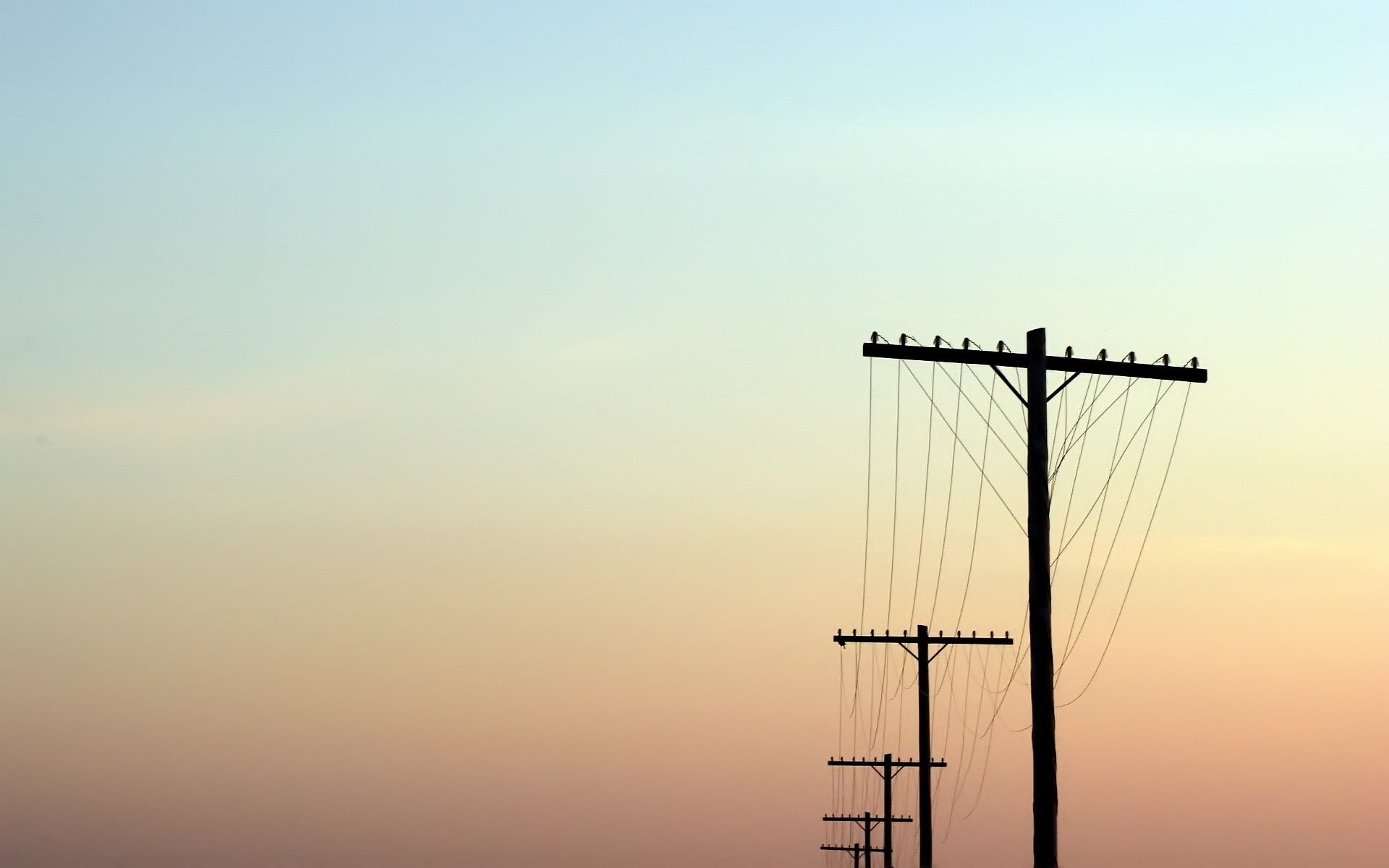 general, cable, beauty in nature, copy space, sunset, electrical equipment, orange color, outdoors, sky, electricity pylon, communication, electricity, HD Wallpaper