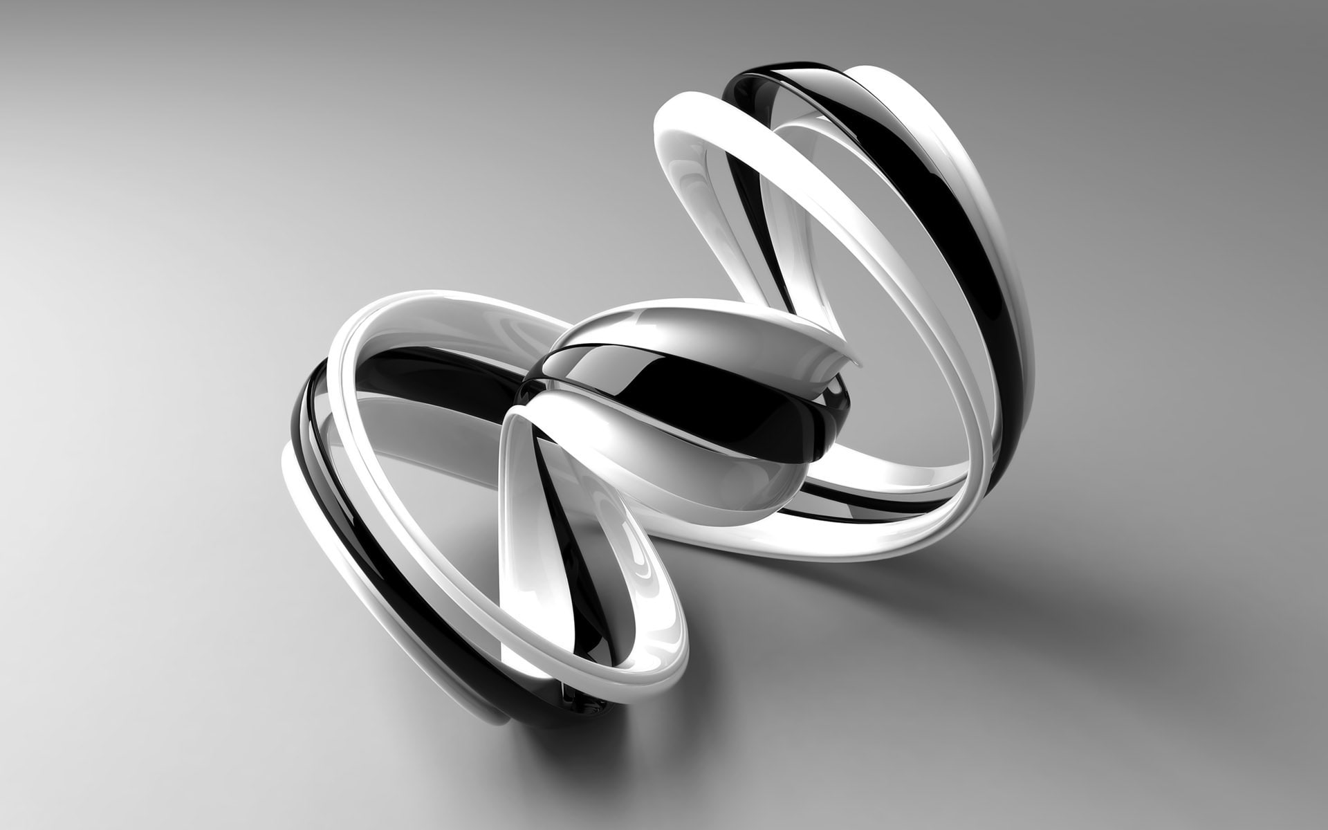 black, 1080P, twisted, white, shape, 3d and abstract, HD Wallpaper