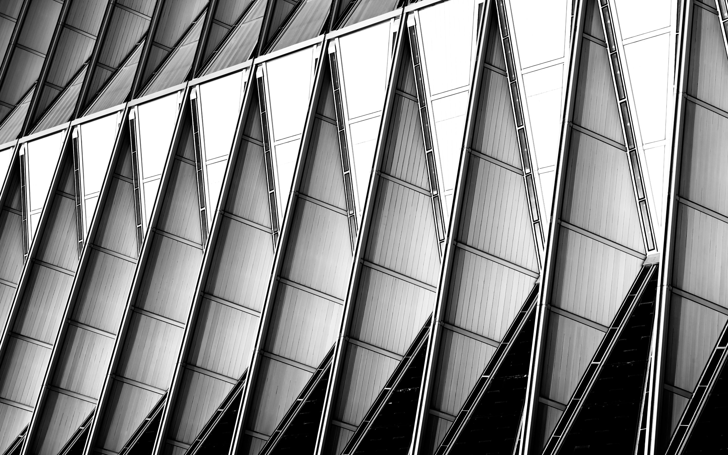 facade, architecture, 2K, abstract, chapel, grey, nikon, blackandwhite, unitedstatesairforceacademy, nikond700, colorado, nikonaf‑snikkor24‑70mmf/2.8ged, HD Wallpaper