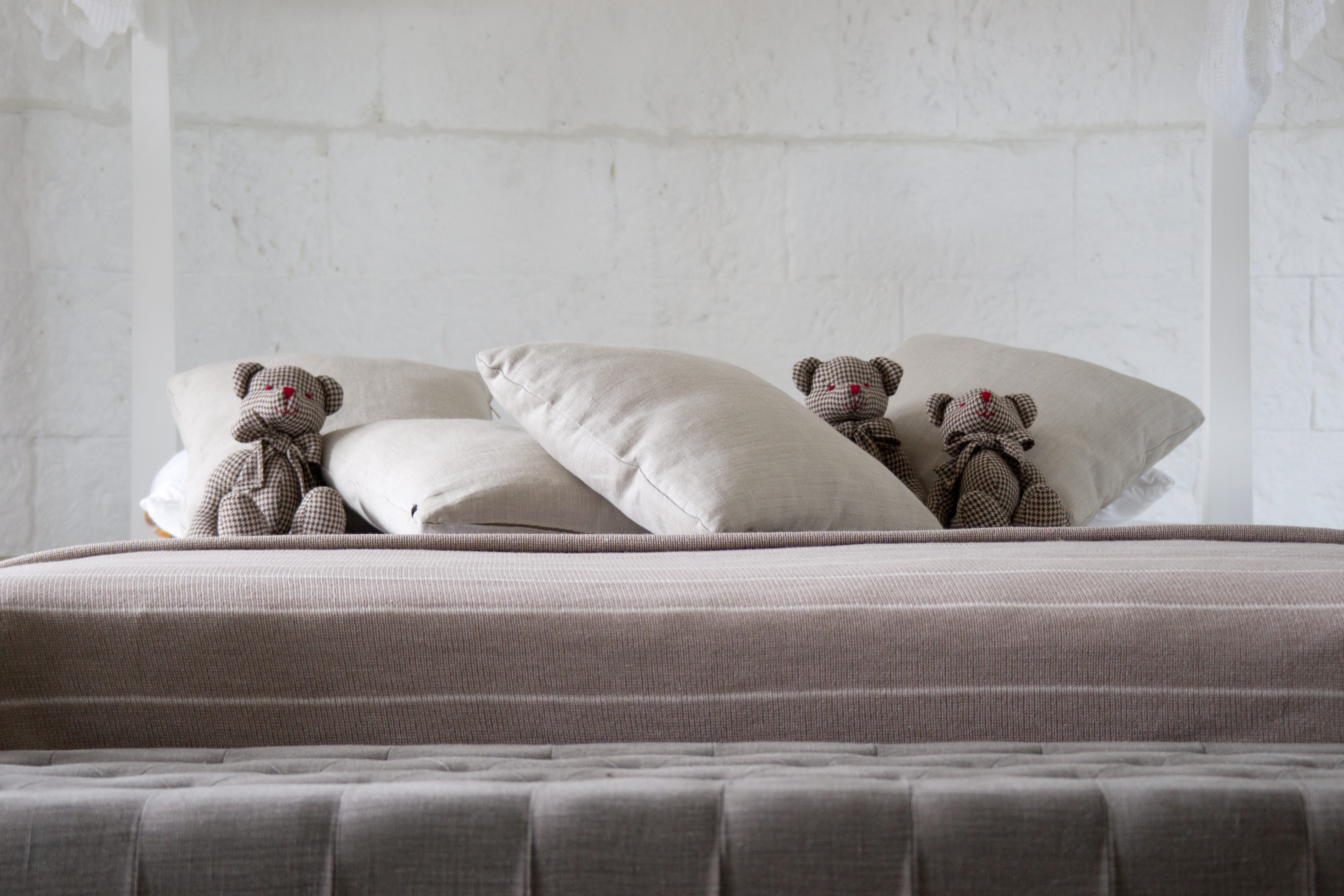 sleeping, beautiful, indoors, gift, 5K, cozy, bedroom, relaxation, no People, Teddy Bear, sofa, white color, wall - building feature, sleep, plush, furniture, HD Wallpaper