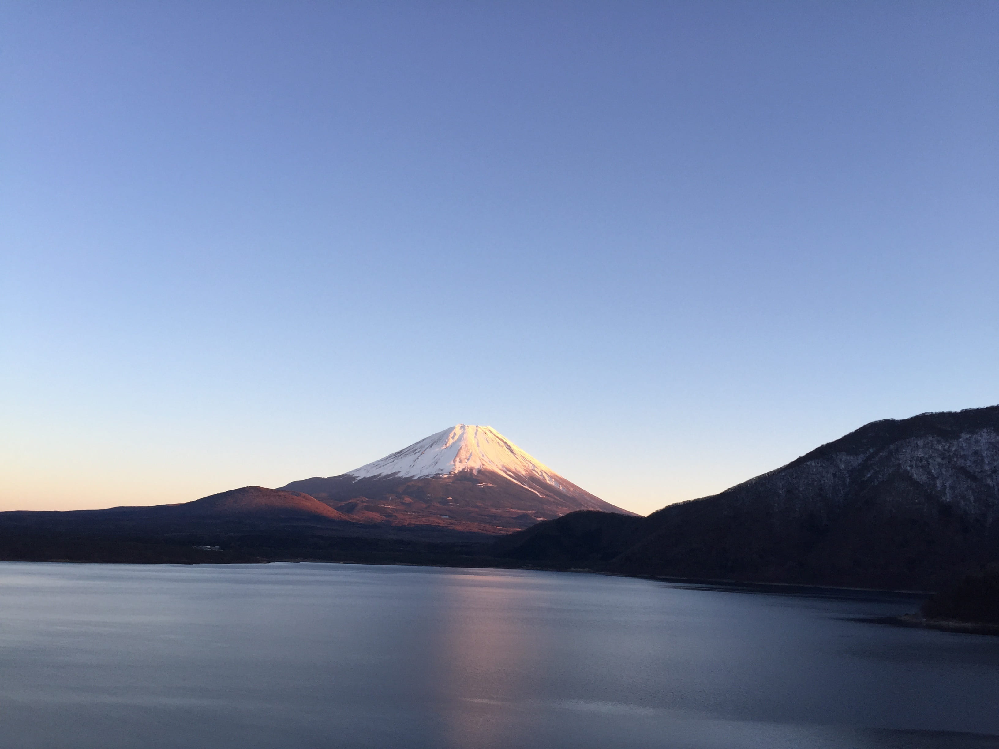land, mountain peak, tranquility, sky, landscape, Mt Fuji, Reflection, lake, volcanic crater, water, salt flat, scenics, mountain range, volcano, scenics - nature, HD Wallpaper