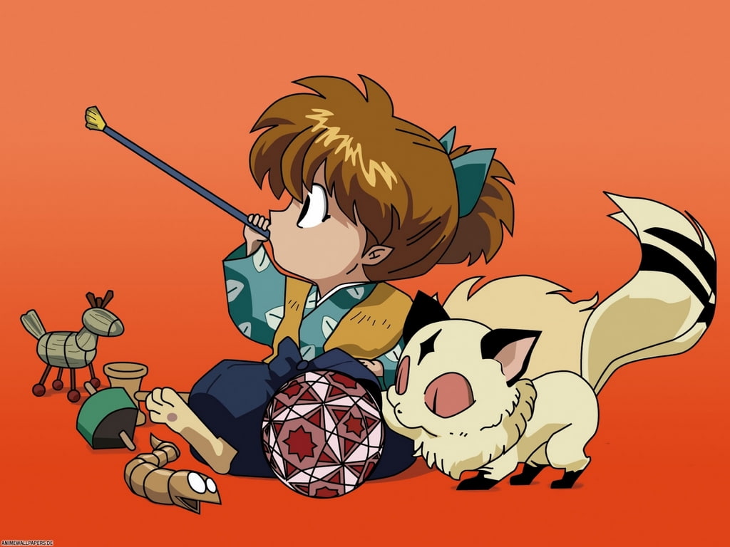 art, 480P, hd, anime, Shippou, Inuyasha, Kirara, HD Wallpaper