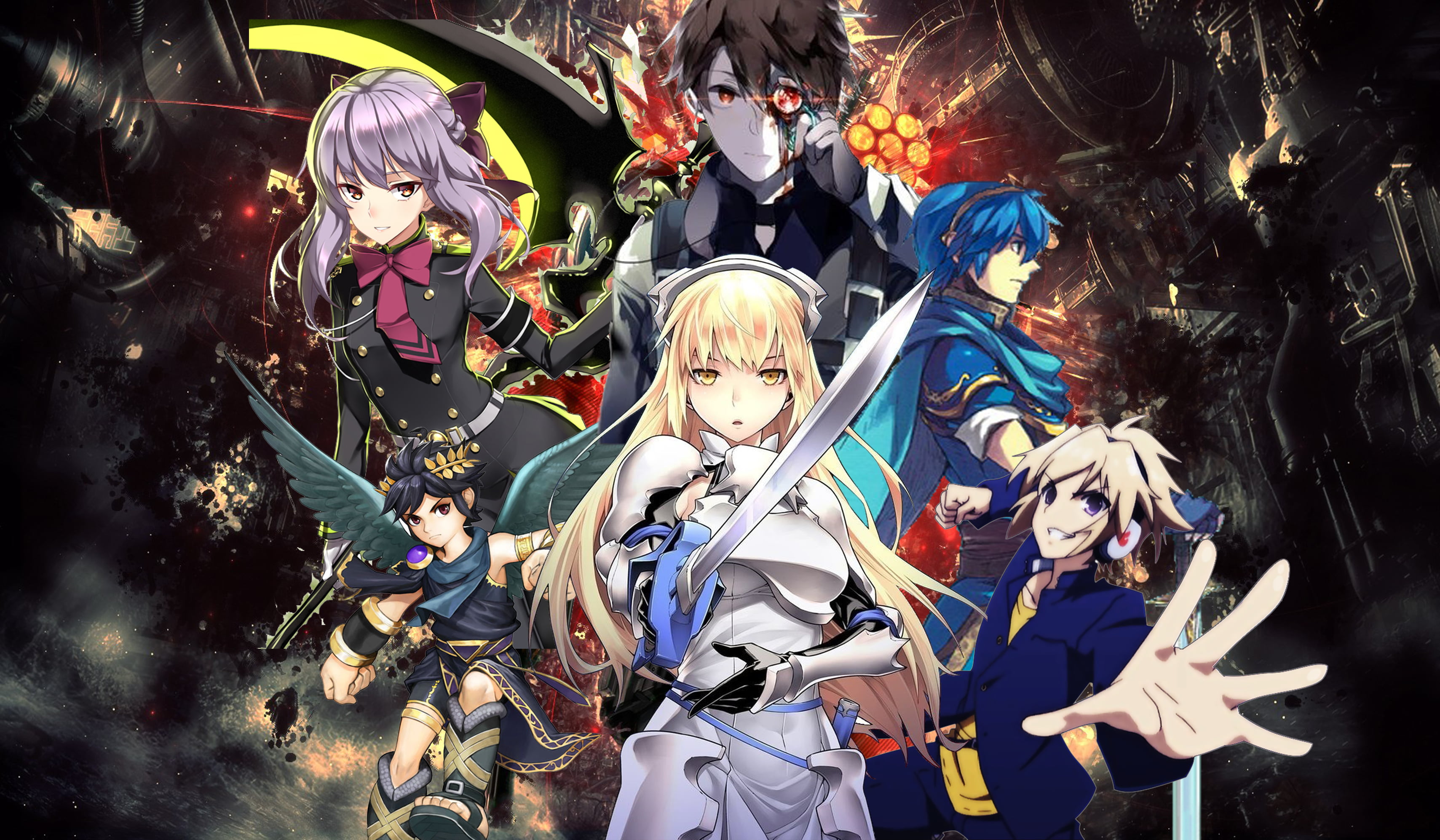 Dungeon ni Deai wo Motomeru no wa Machigatteiru Darou ka, female likeness, Mondaiji-tachi ga Isekai kara Kuru Sou Desu yo?, Owari No Seraph, day, Dark Pit, HD Wallpaper