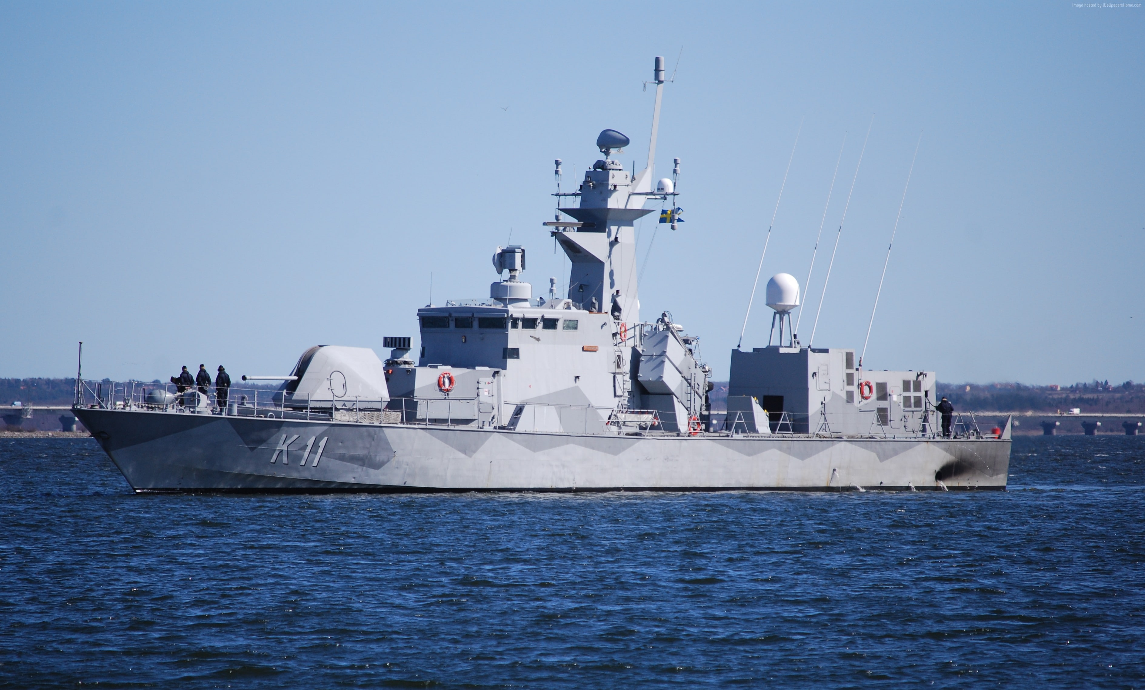 Swedish Navy, corvette, Hms Stockholm, 2K, HD Wallpaper