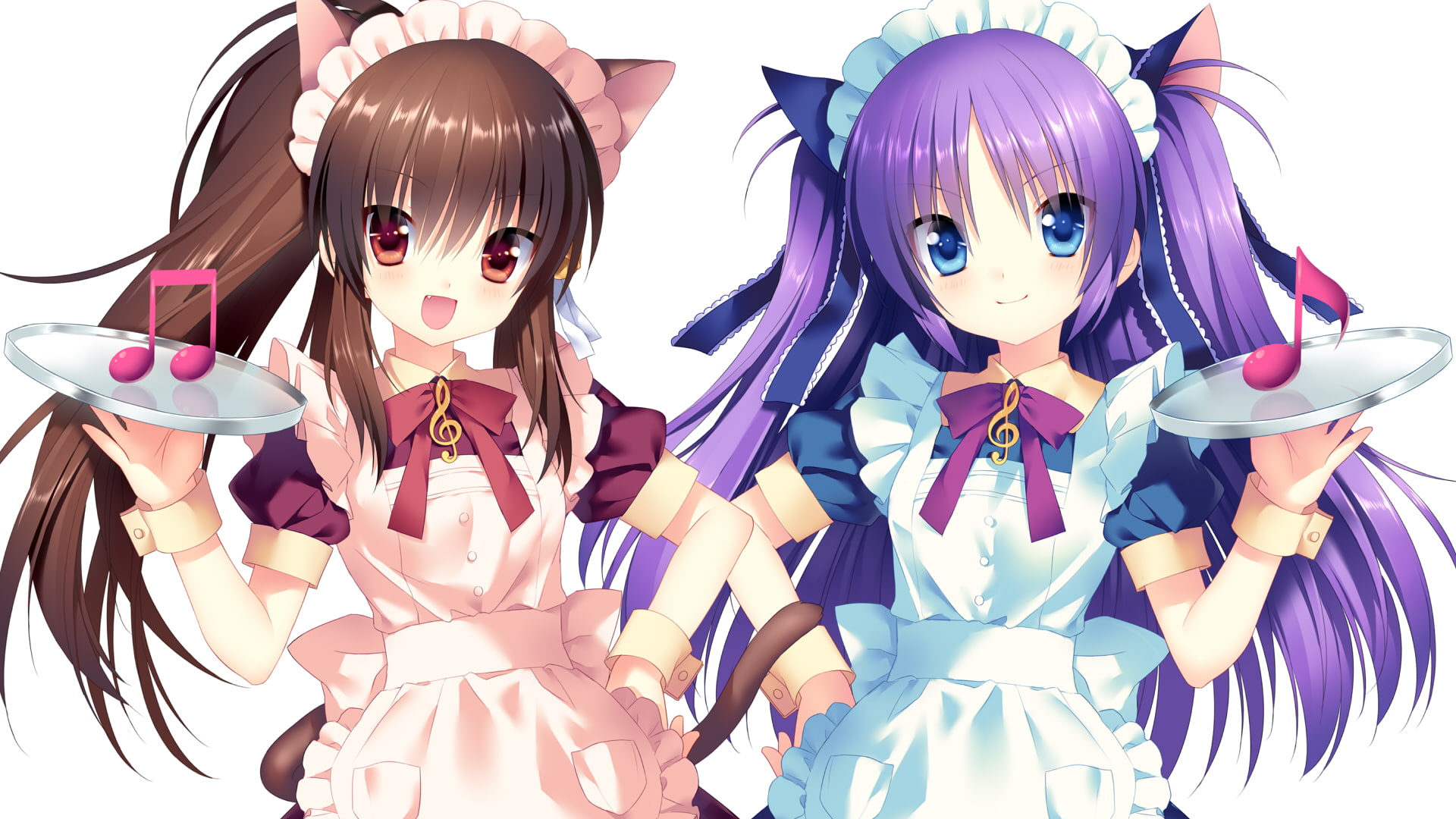 disguise, women, indoors, representation, hairstyle, little, neko, costume, busters, white background, hair, sakura, ears, toy, eyes, female likeness, long, HD Wallpaper