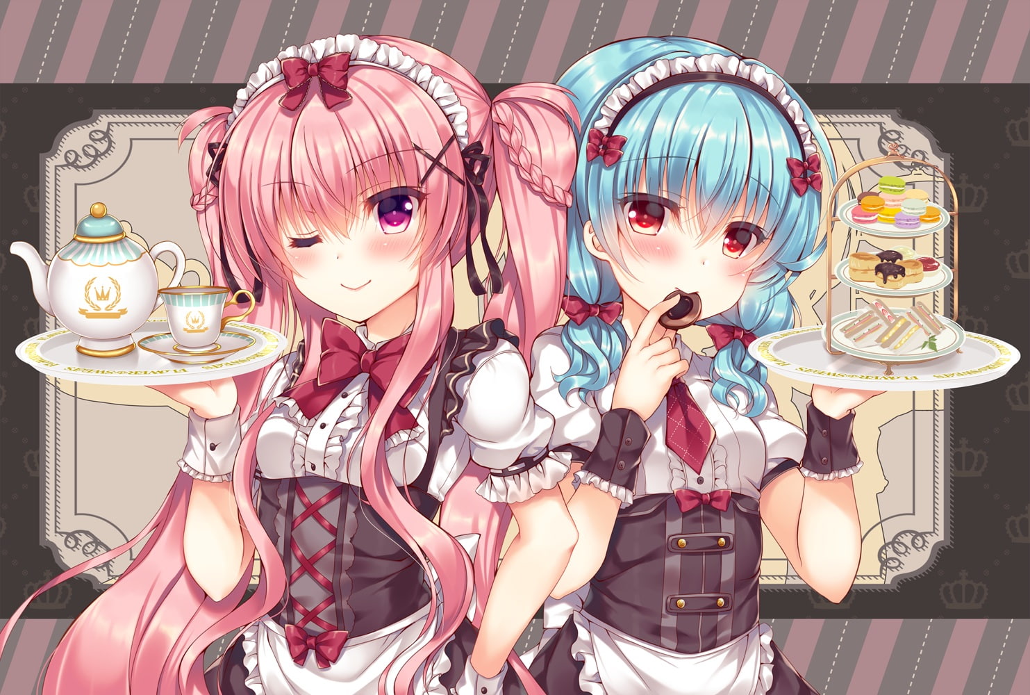 720P, aqua, art and craft, pink, multi colored, 263506, retail display, retail, eyes, shopping, wristwear, festival, tie, representation, wink, konachan, HD Wallpaper