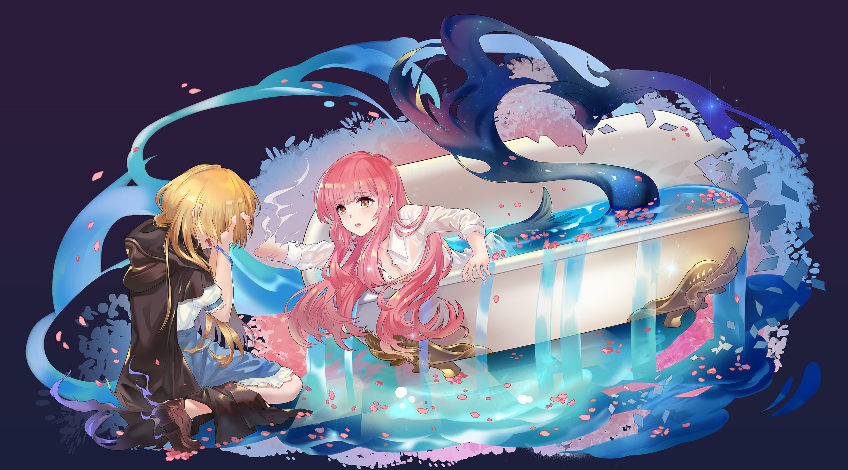 dress, night, women, original, multi colored, com, 262649, emotion, child, shirt, amusement park, mermaid, pink, hair, holiday, eyes, childhood, hoodie, HD Wallpaper