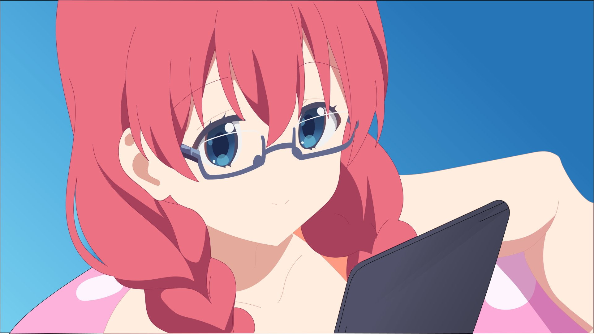 nature, glasses, leisure activity, Miu Amano, mode of transportation, communication, pink color, people, occupation, emotion, Blend S, technology, 1080P, HD Wallpaper
