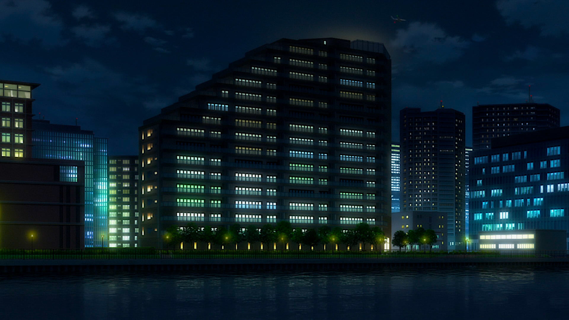 cityscape, Night, Citrus, building, nature, city, city life, Anime, built structure, Citrus (Anime), River, office, illuminated, outdoors, skyscraper, cloud - sky, HD Wallpaper