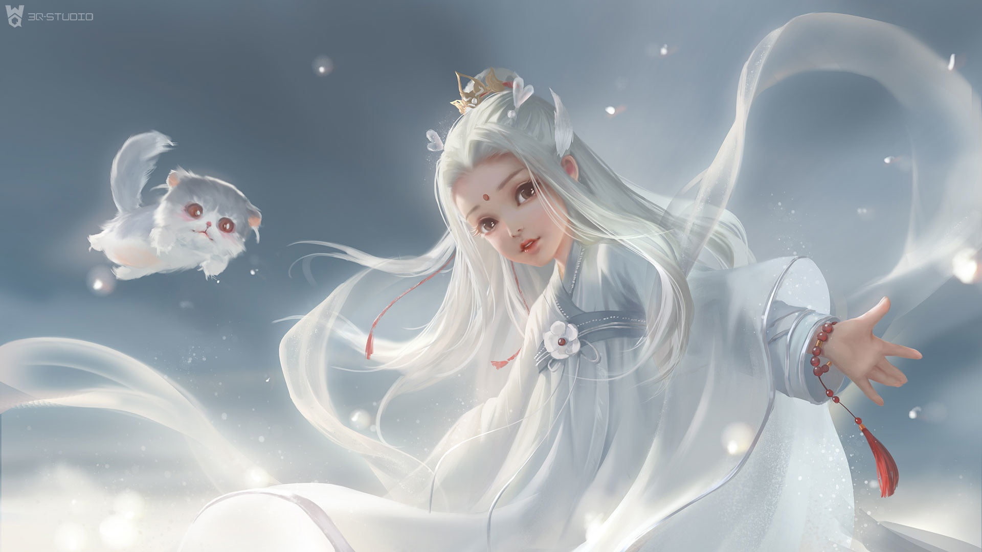 kitty, Princess, 1080P, art, childrens, Sword net three human, li miao, nya, HD Wallpaper