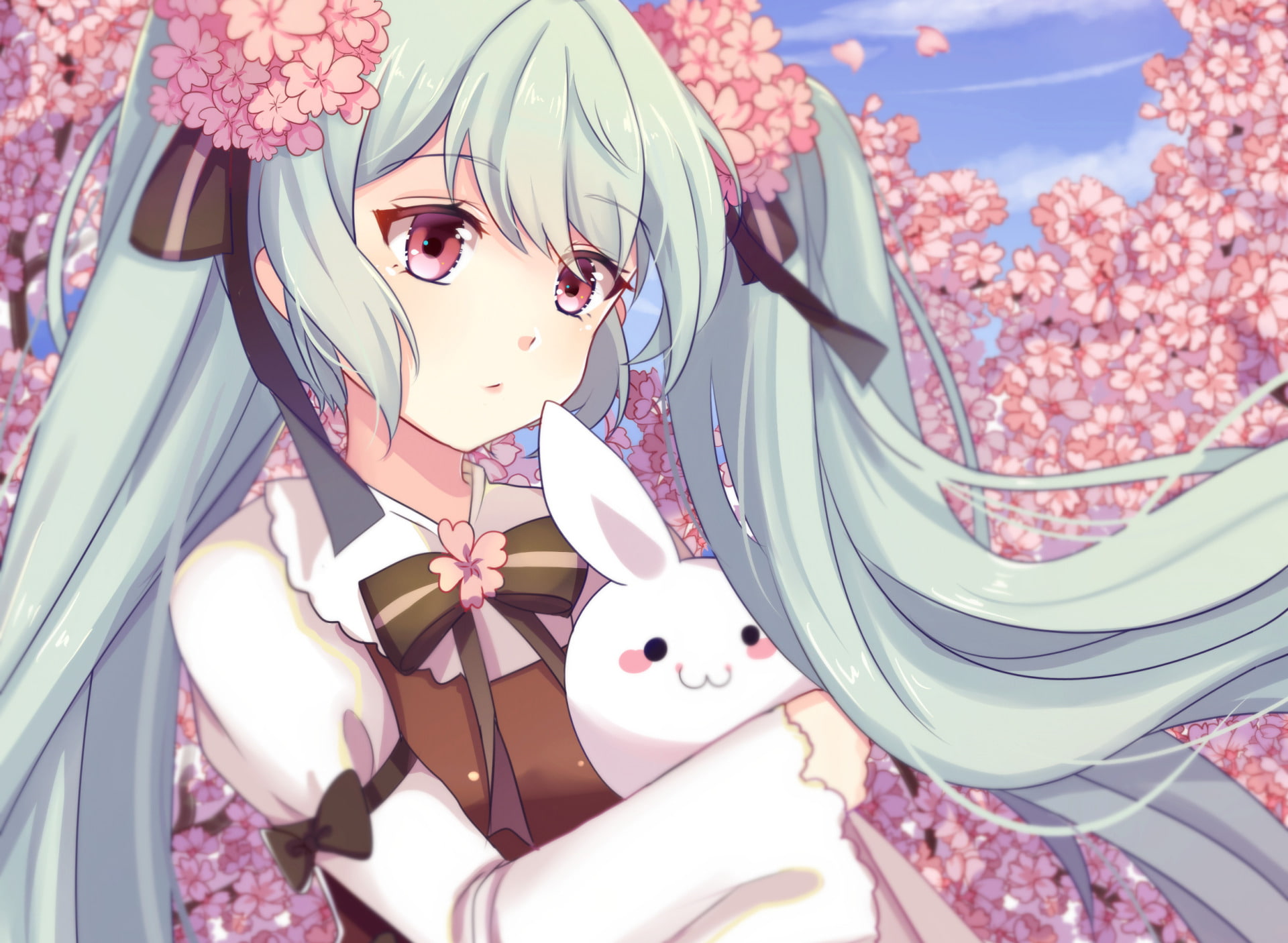1080P, Sakura Miku, Vocaloid, Anime, HD Wallpaper
