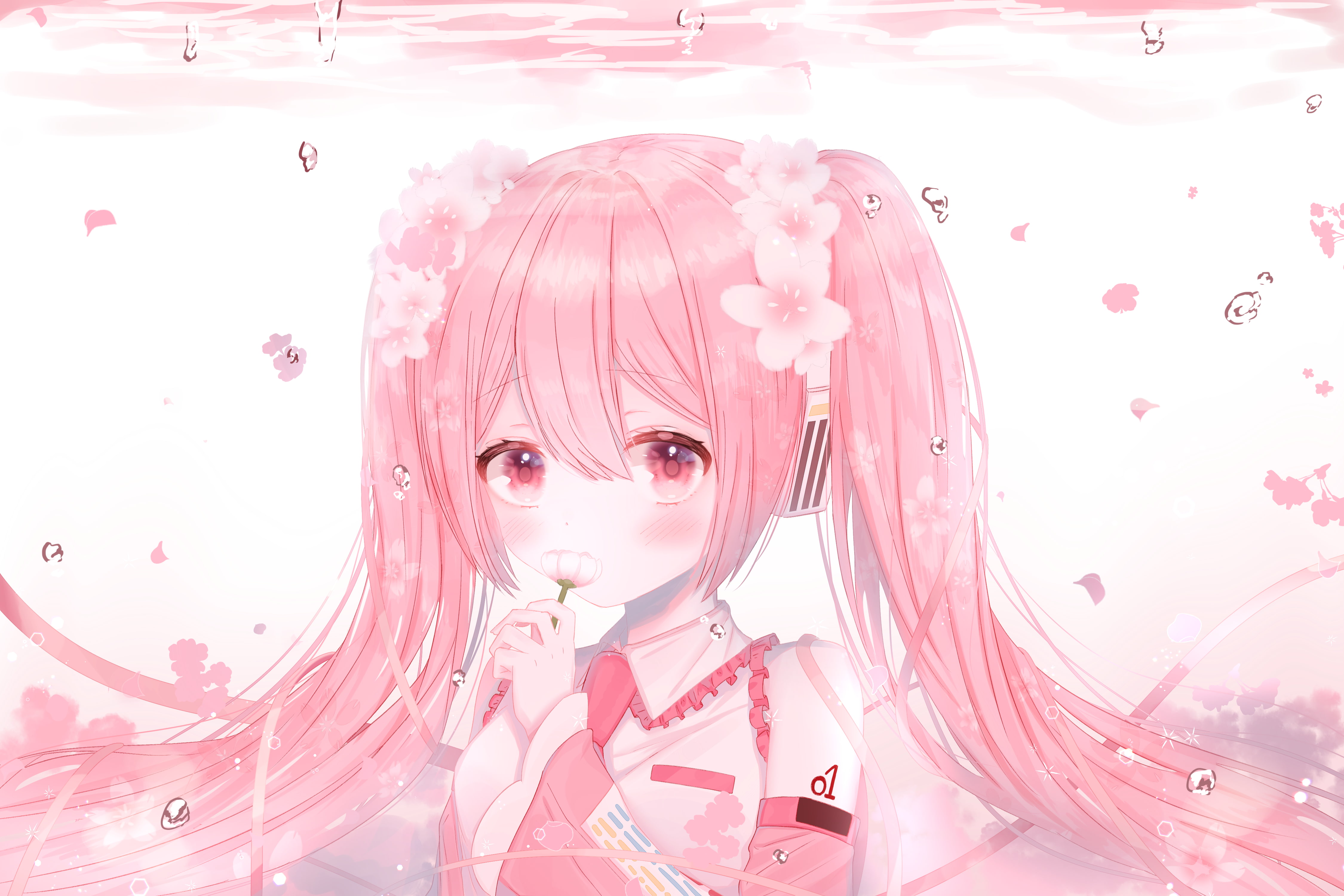 4K, Anime, Sakura Miku, Vocaloid, HD Wallpaper