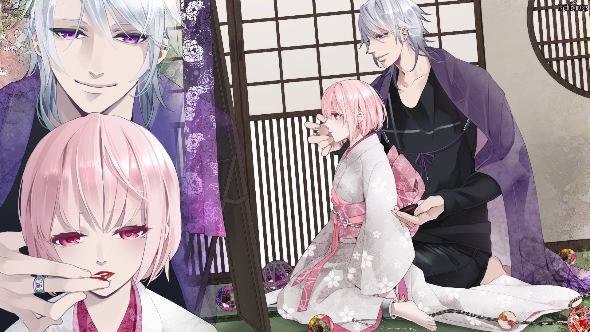 tatami, 1080P, haori, wide, sleeve, psychic, hearts, HD Wallpaper