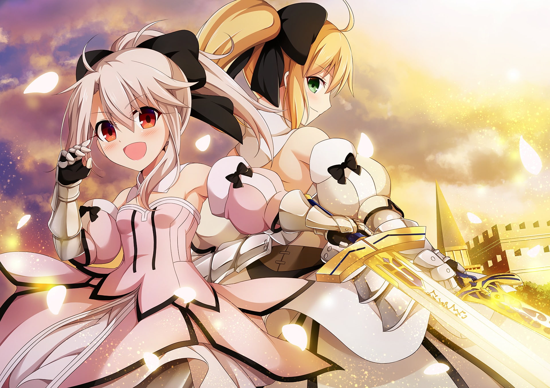 1080P, Fate Series, Fate/kaleid liner Prisma Illya, Illyasviel Von Einzbern, Saber (Fate Series), Saber Lily, HD Wallpaper