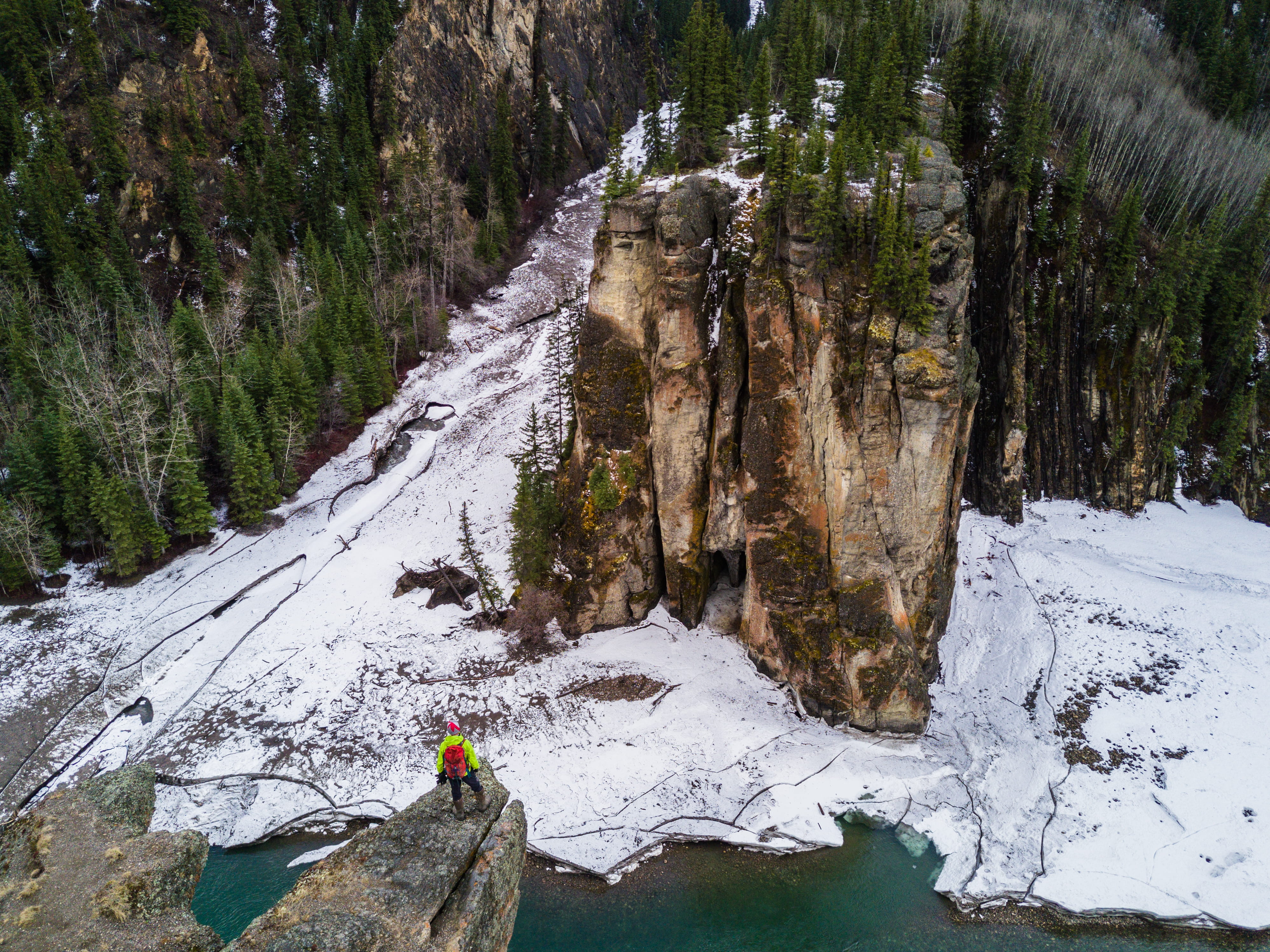 leisure activity, plant, lifestyles, hiking, covering, forest, outdoors, land, men, one person, tree, beauty in nature, winter, gate, sulphur gates provincial recreation area, HD Wallpaper