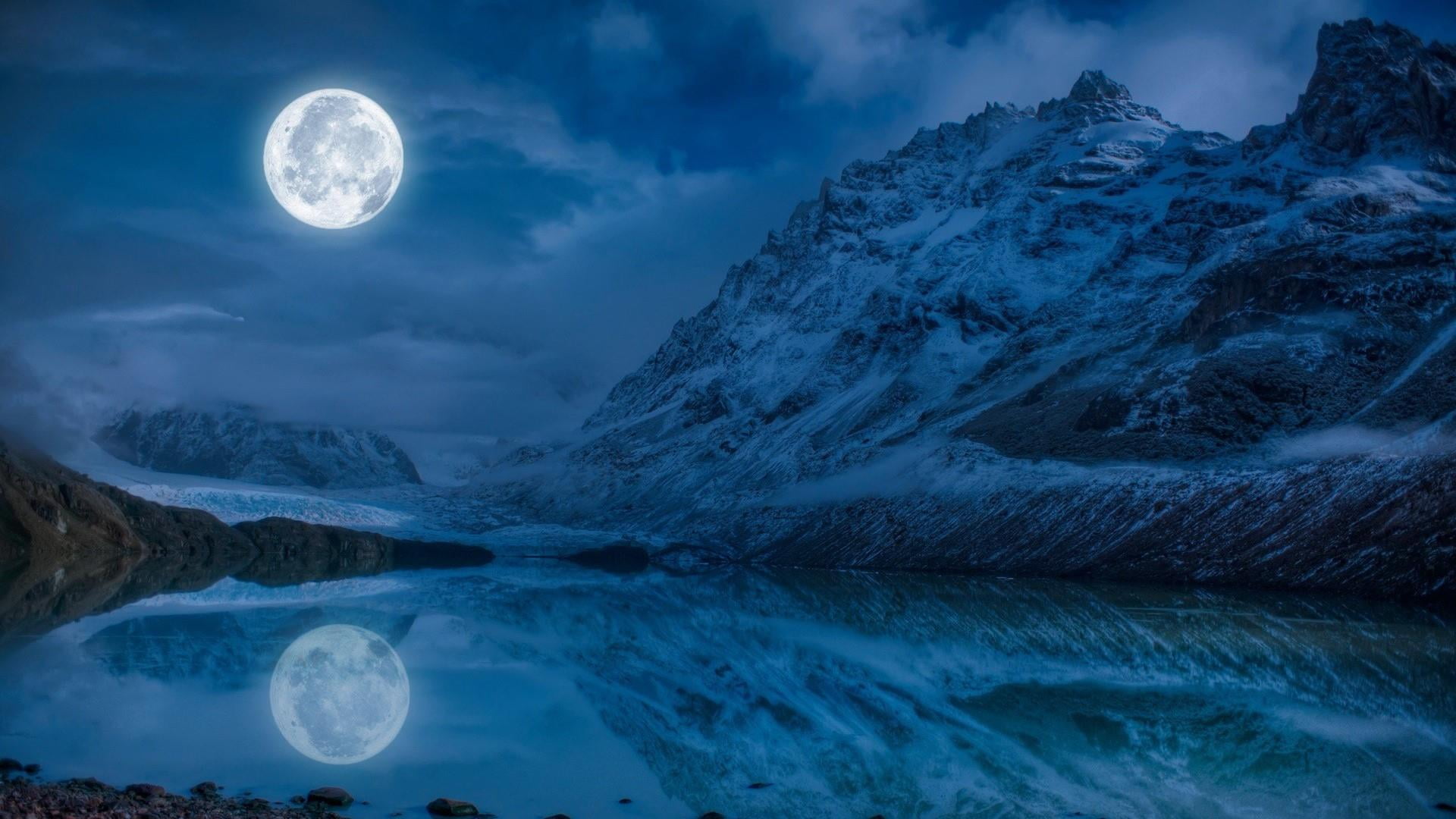 planetary moon, mountain range, tranquility, mountain, 1080P, space, argentina, snowcapped mountain, southern patagonian ice field, cloud, astronomy, night, HD Wallpaper