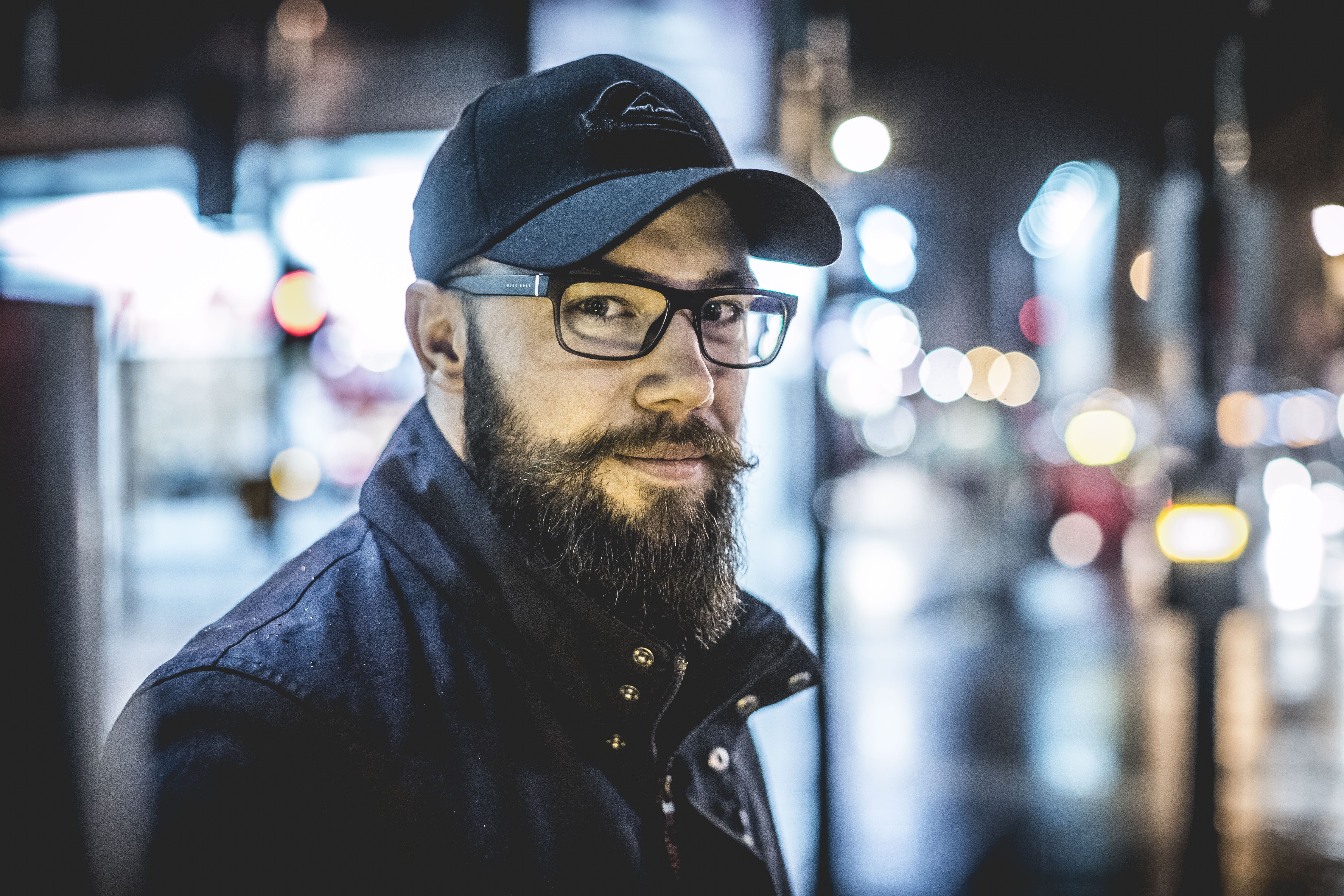 lifestyles, scotland, night, outdoors, 50mm, clothing, portrait, architect, casual clothing, bokeh, focus on foreground, young men, moustache, real people, HD Wallpaper