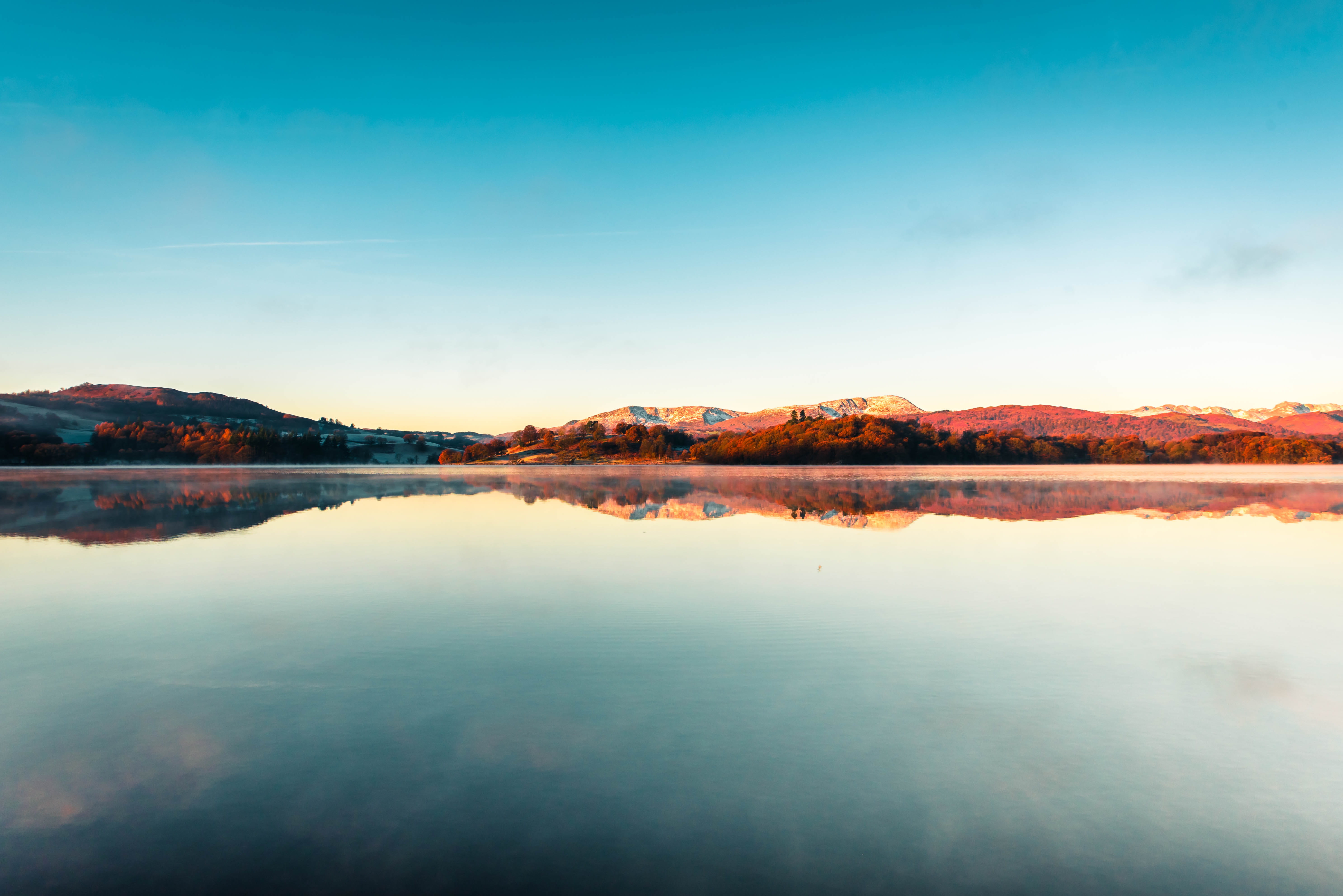 water, scenic, colour, color, blue, non-urban scene, cumbrium, tranquility, tree, tranquil scene, waterfront, reflection lake, mountain, idyllic, beauty in nature, HD Wallpaper