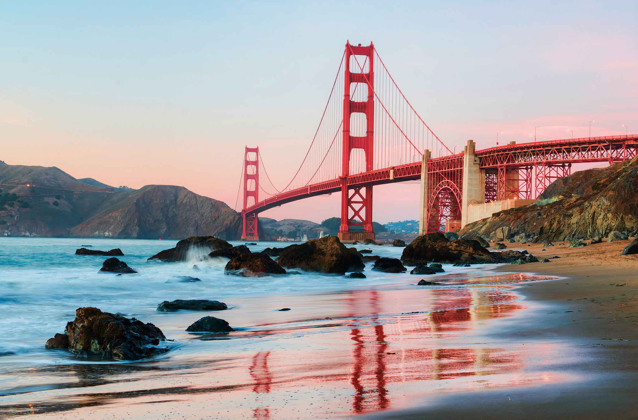 USA, the city, highway, sea, rock - Object, gate, golden, francisco, CA, derek slagle рhotography, sky, san Francisco Bay Area, suspension Bridge, Golden Gate вridge, HD Wallpaper