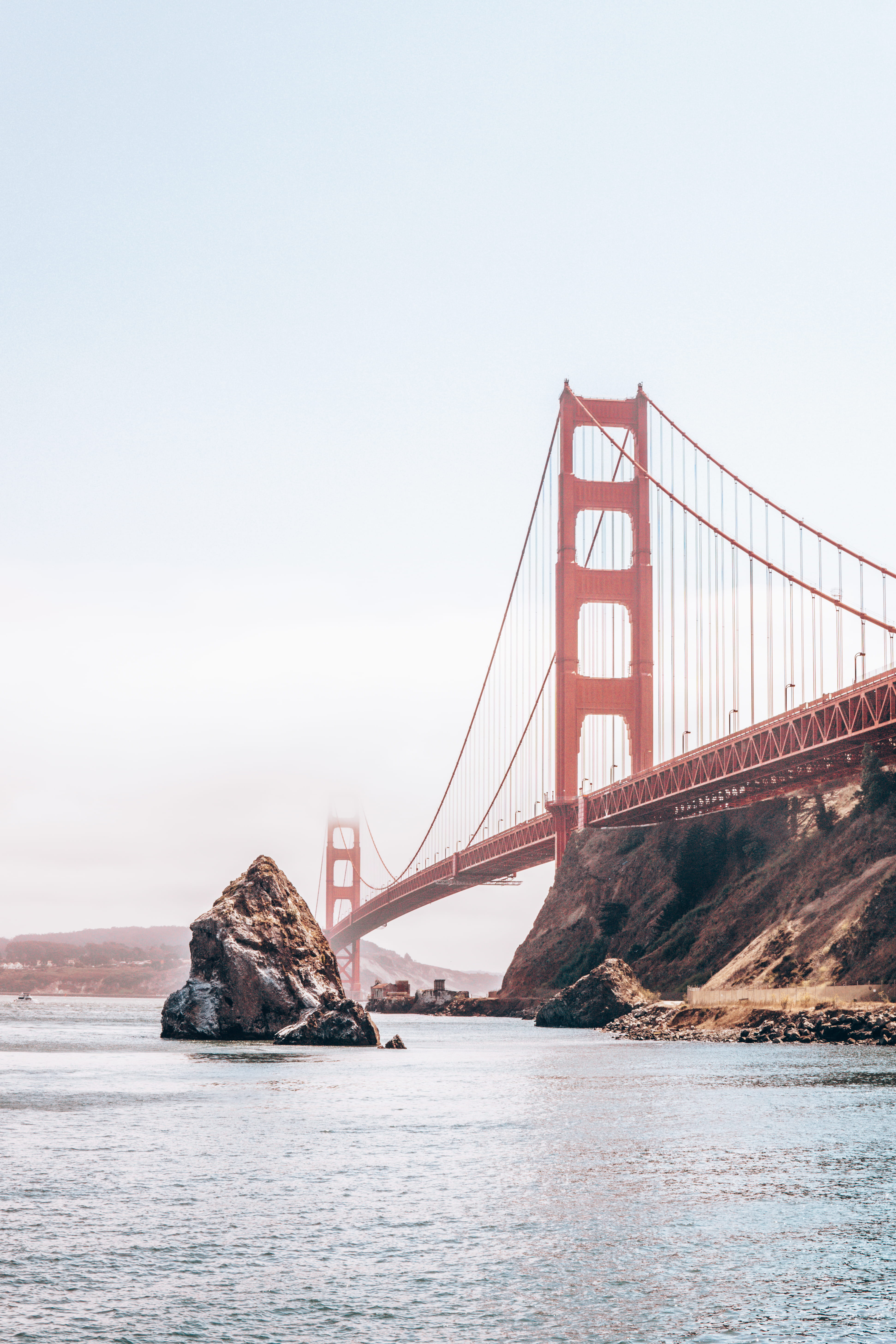 bay Of Water, marin County, california, city, suspension Bridge, no People, blue, gate, mist, san, shore, built Structure, architecture, urban, Phone HD Wallpaper