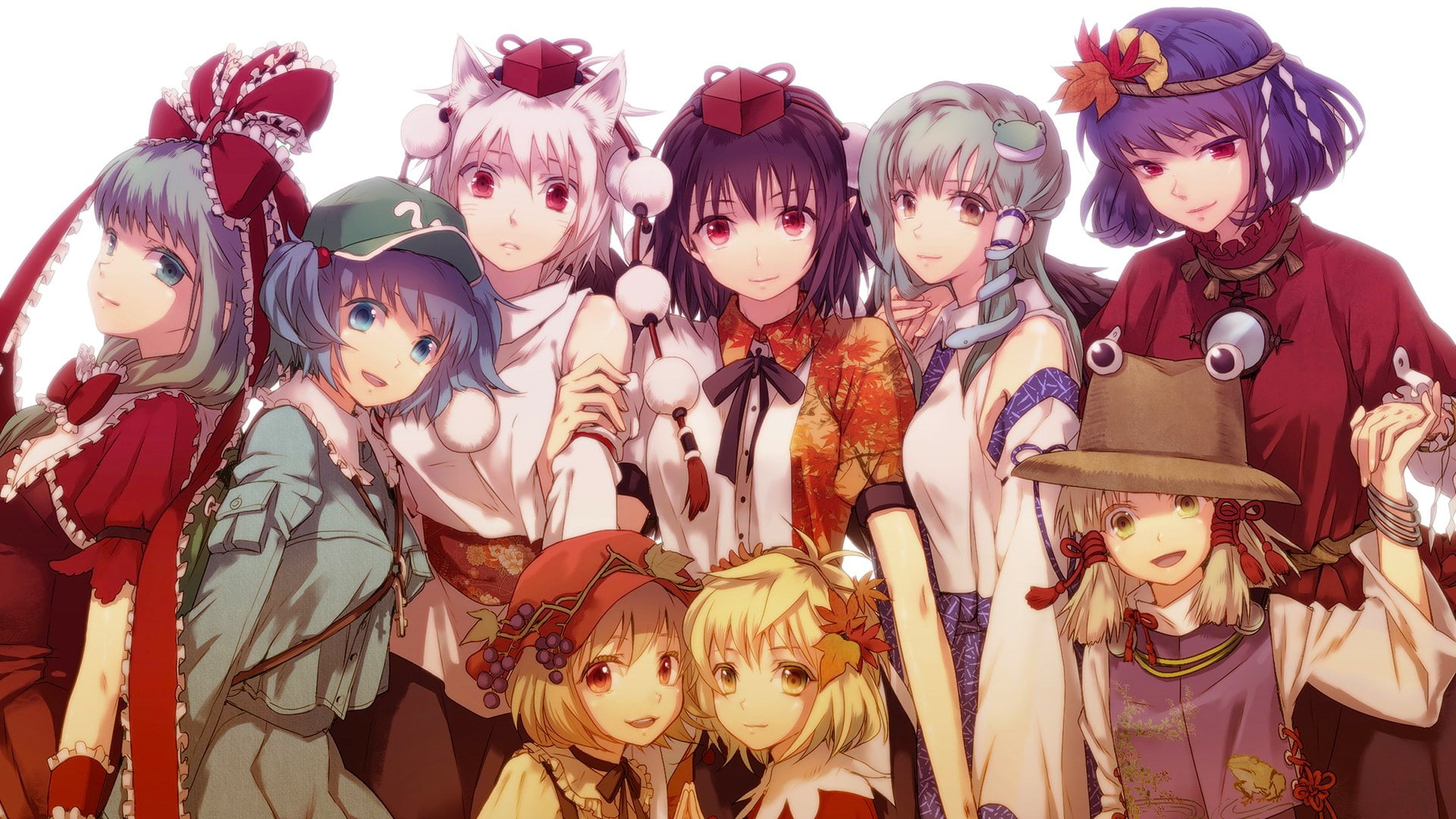 lifestyles, Touhou, day, 1080P, group, Short Hair, Nitori Kawashiro, representation, craft, group of people, leisure activity, Aya Shameimaru, Woman, people, HD Wallpaper