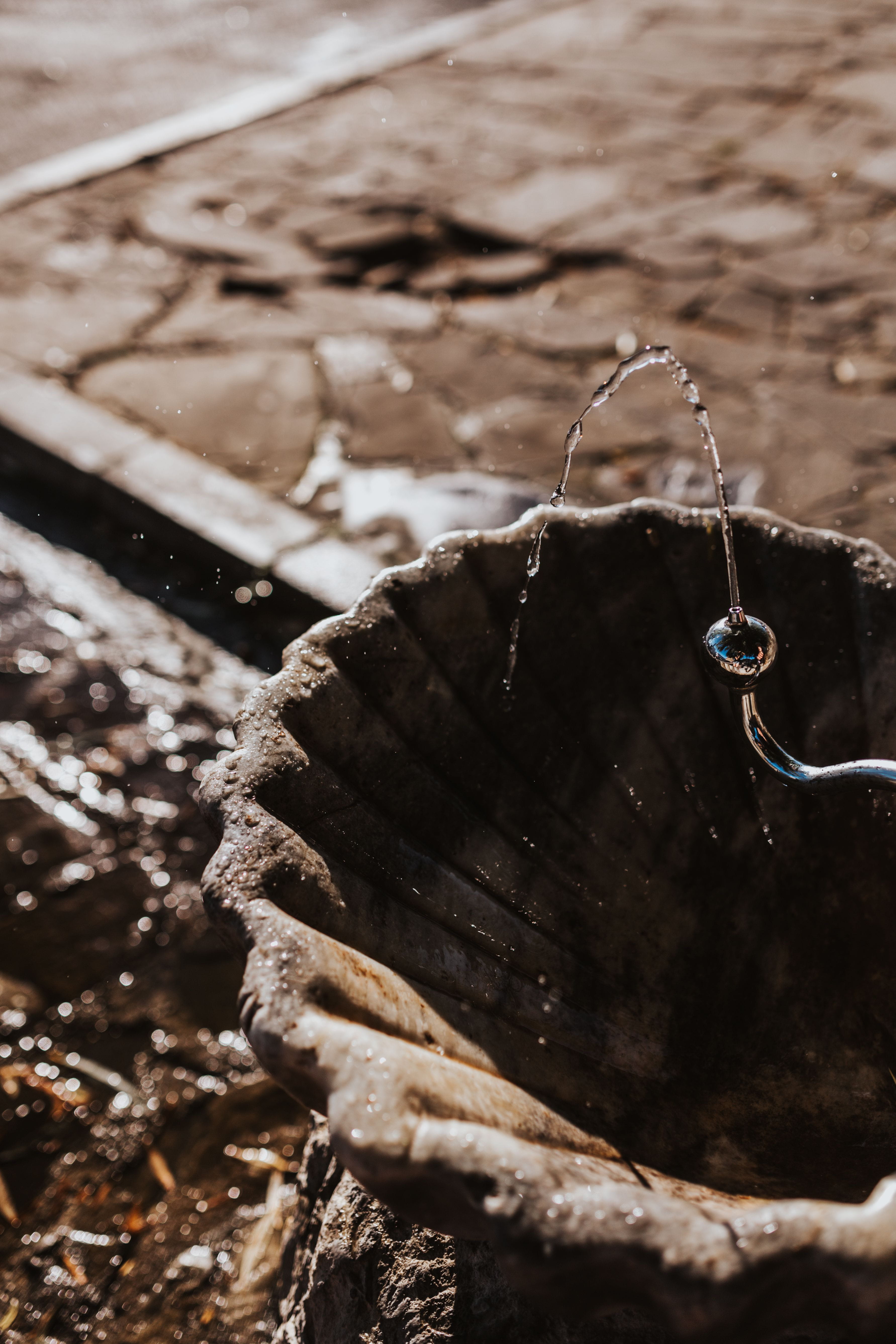 Nessebar, water, outdoors, close-up, street tap, drop, cold temperature, stream, summer, drinking, 5K, high angle view, tranquility, nature, balkan, wood - material, Phone HD Wallpaper