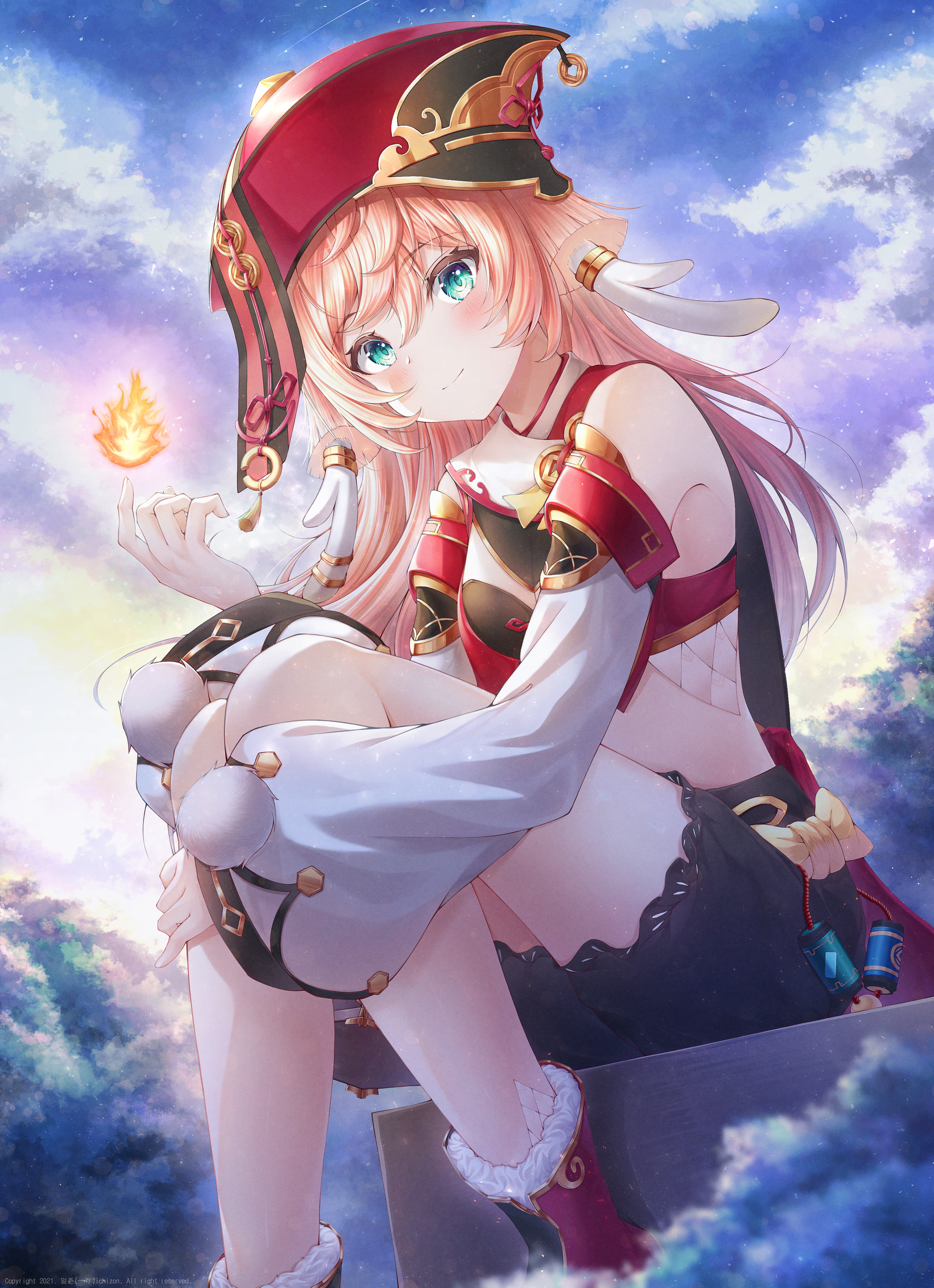4K, Genshin Impact, anime girls, Yanfei(Genshin Impact), Phone HD Wallpaper