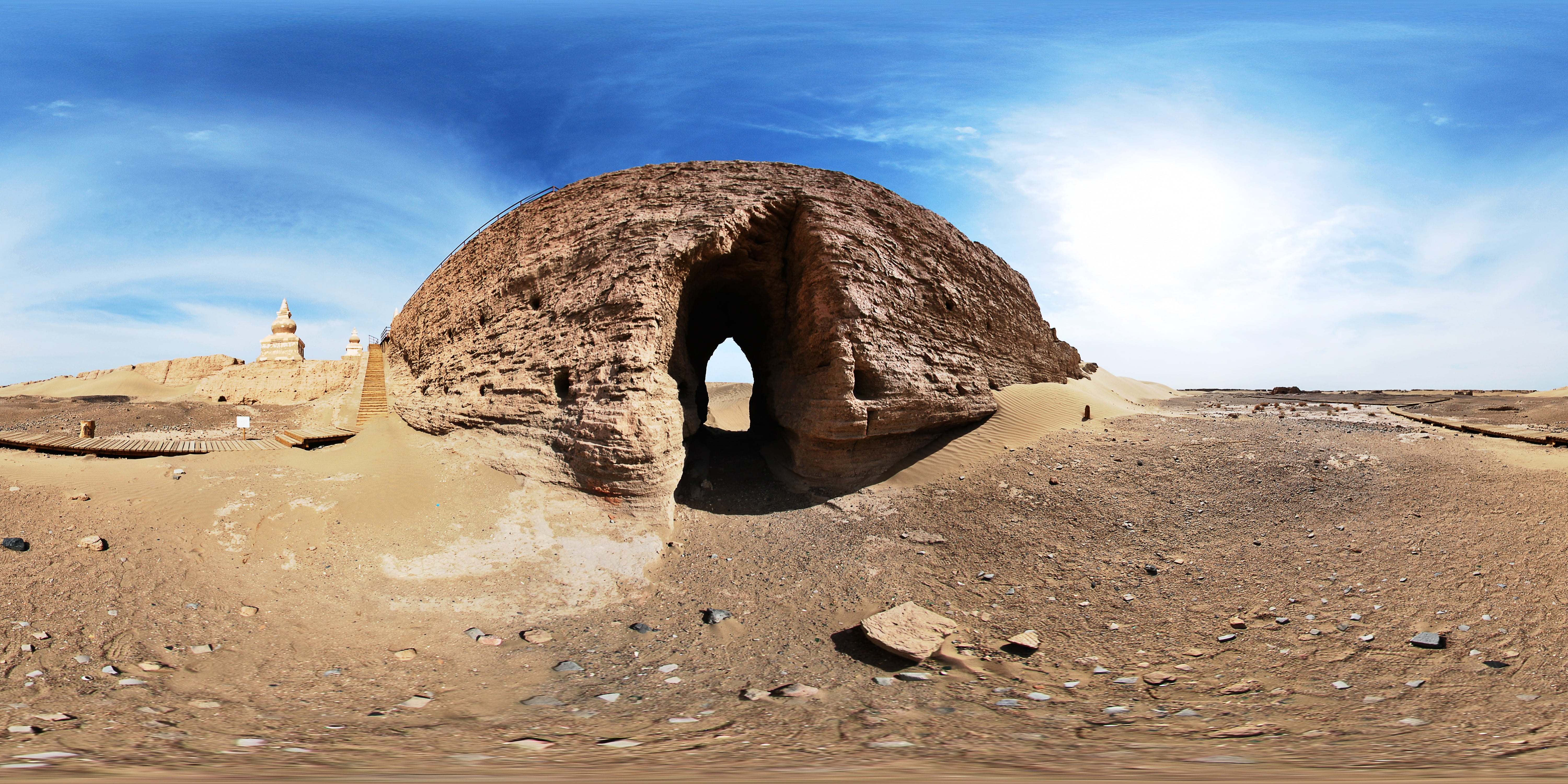 land, ancient civilization, travel, desert, brown, no people, solid, natural arch, built structure, cloud - sky, rock - object, 5K, ancient, geology, scenics - nature, HD Wallpaper
