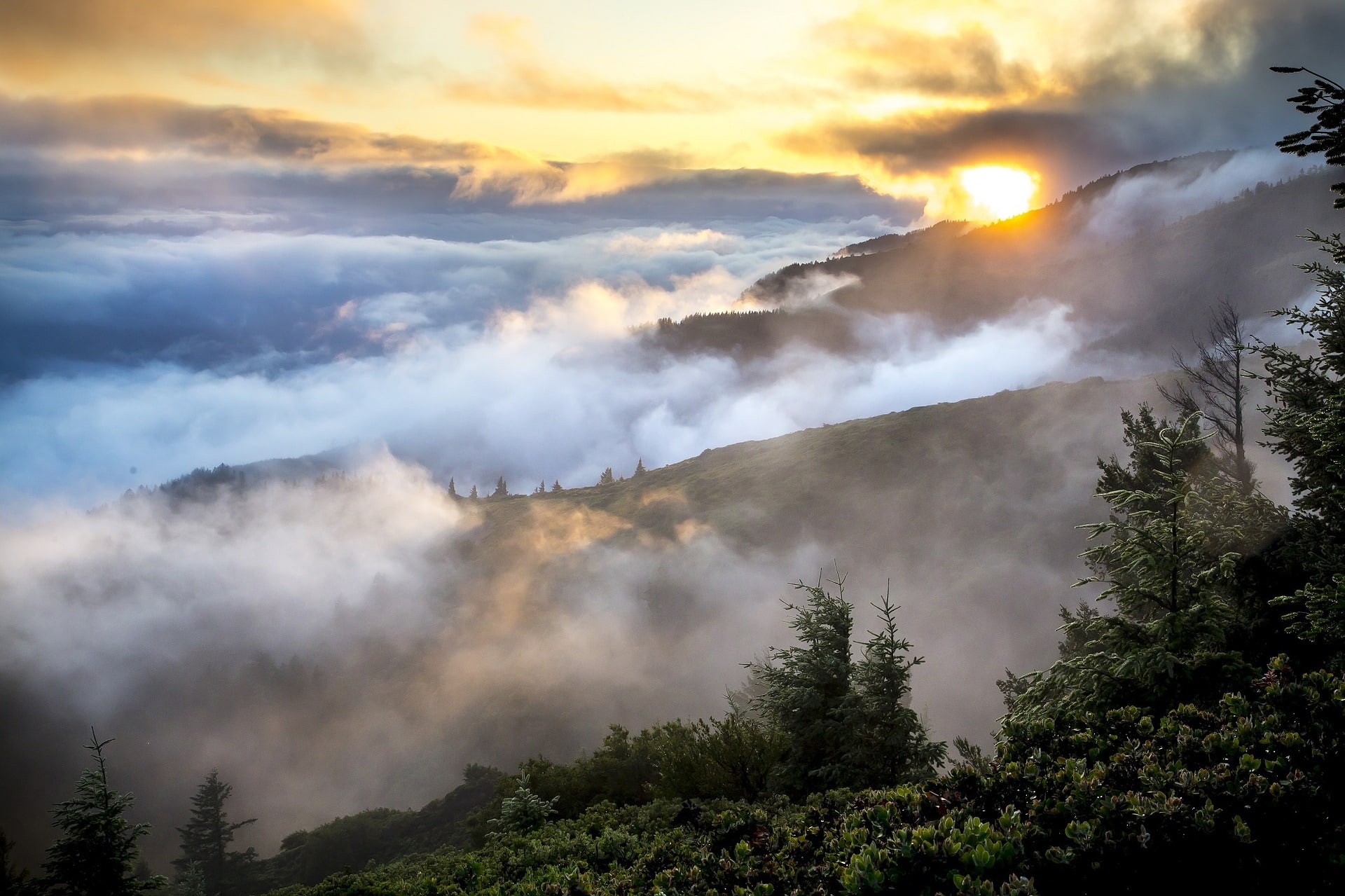 hills, 1080P, nature, Tianchi, HD Wallpaper