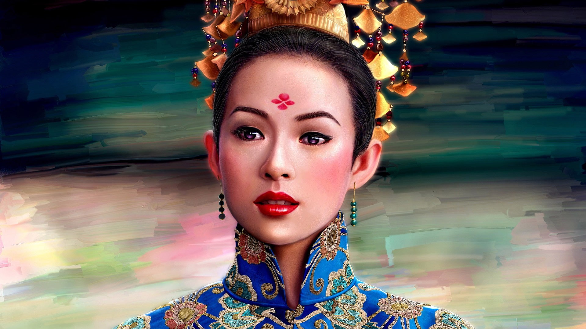 artwork, zhang, fantasy, ziyi, girls, 1080P, HD Wallpaper