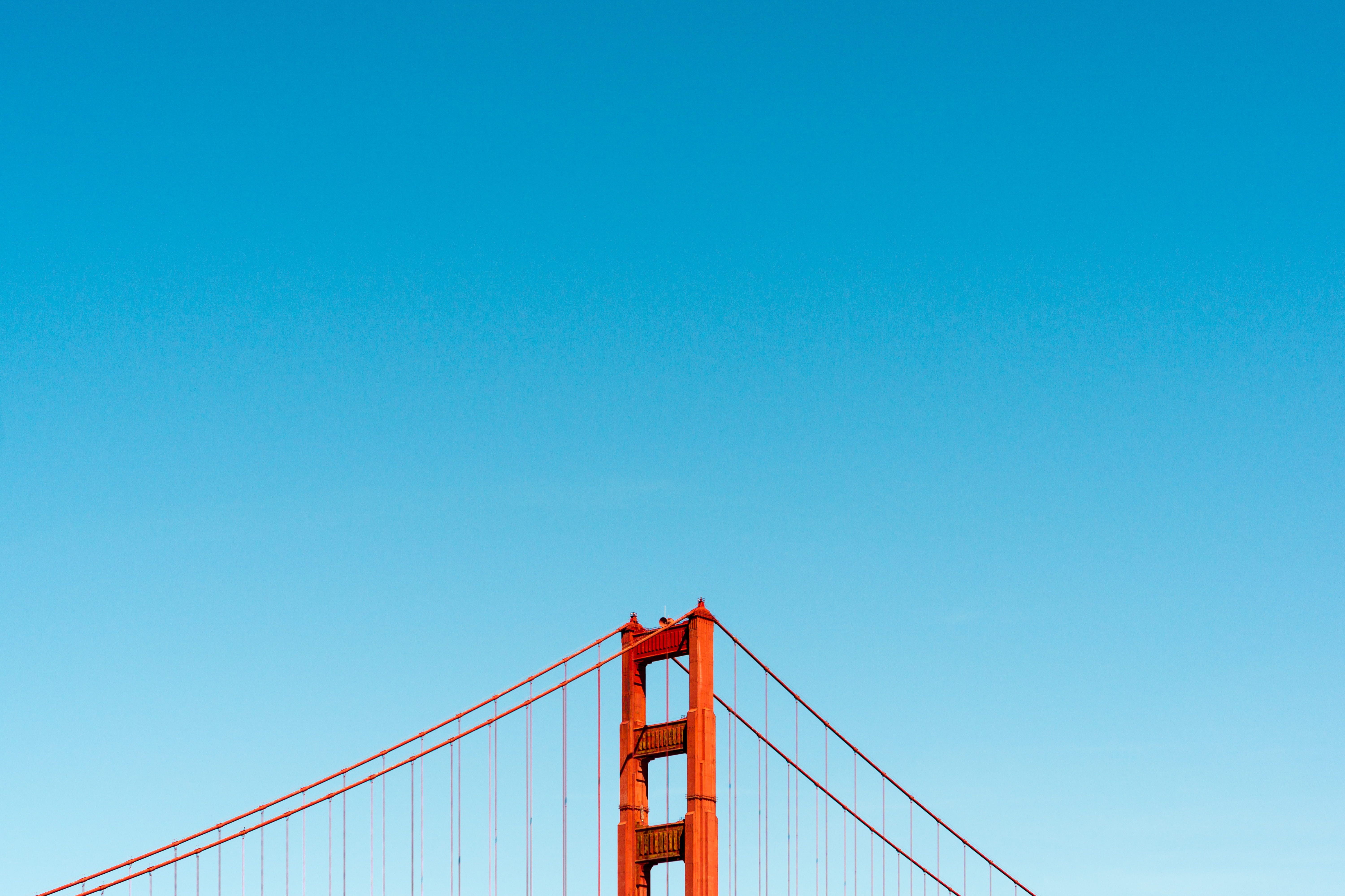 engineering, clear sky, low angle view, golden Gate Bridge, shot, daytime, san, francisco, tourism, san Francisco Bay Area, blue, outdoors, transportation, HD Wallpaper