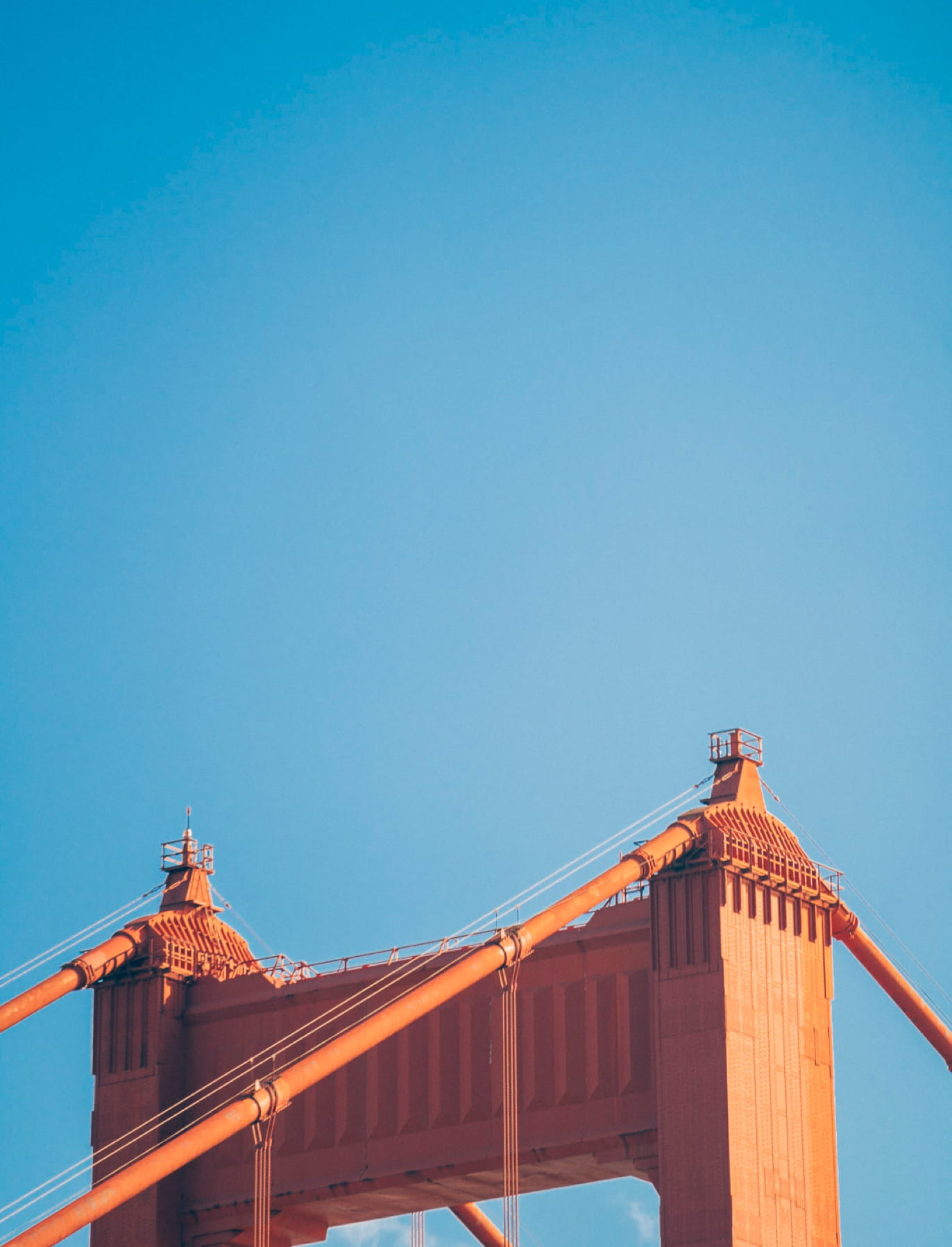 connection, clear sky, abstract, travel destinations, building exterior, outdoors, golden gate bridge, low angle view, built structure, city, background, Phone HD Wallpaper