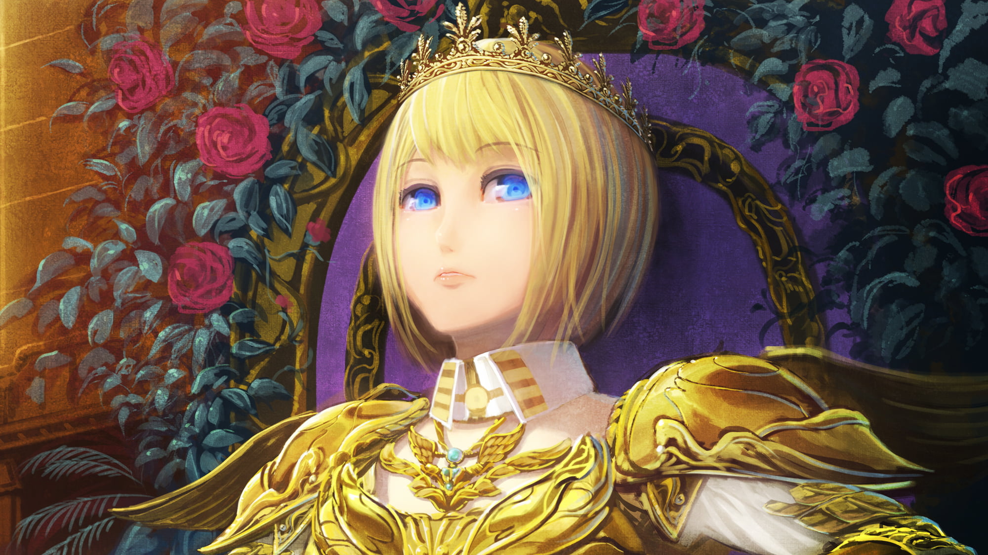original, beauty, female likeness, art and craft, indoors, eyes, blue, flowers, one person, doki, women, 1080P, short, mannequin, gold colored, young adult, HD Wallpaper