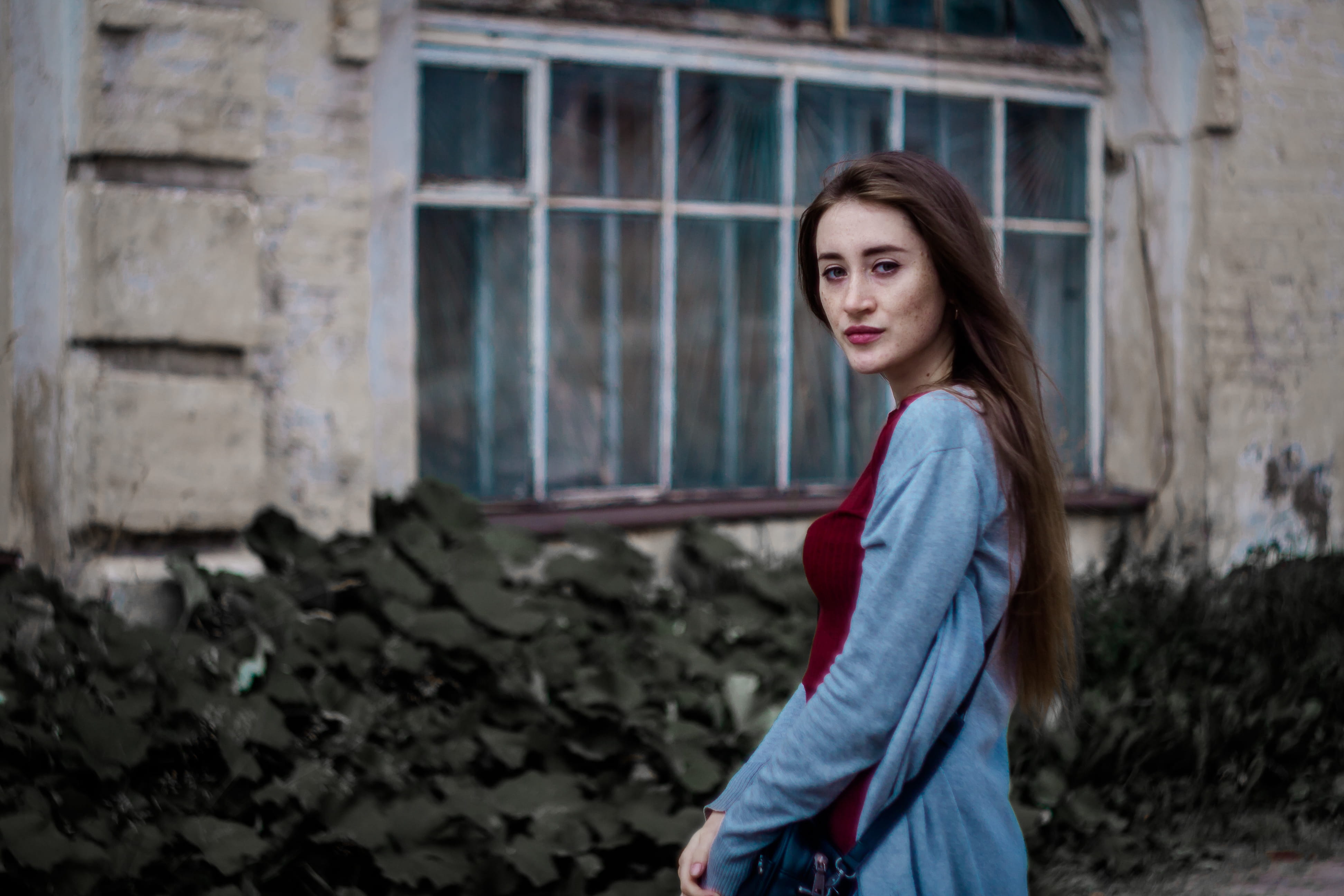 brown hair, portrait, girl, emotion, contemplation, kid, outdoors, clothing, building exterior, standing, depression - sadness, sadness, casual clothing, HD Wallpaper