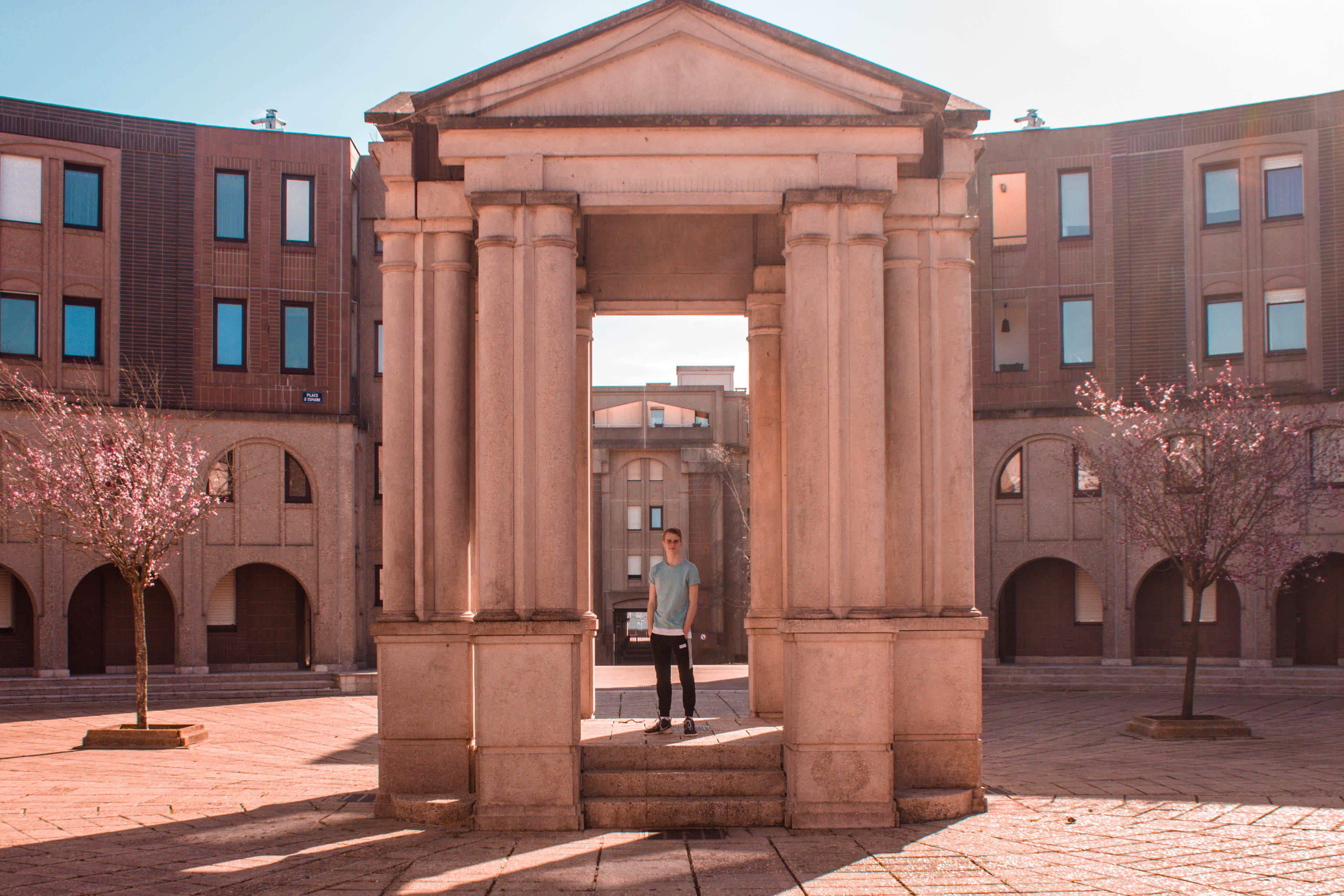 one person, outdoors, downtown, travel, water, man, tourism, adult, the past, town, day, high rise, flagstone, arch, temple, building exterior, human, travel destinations, HD Wallpaper