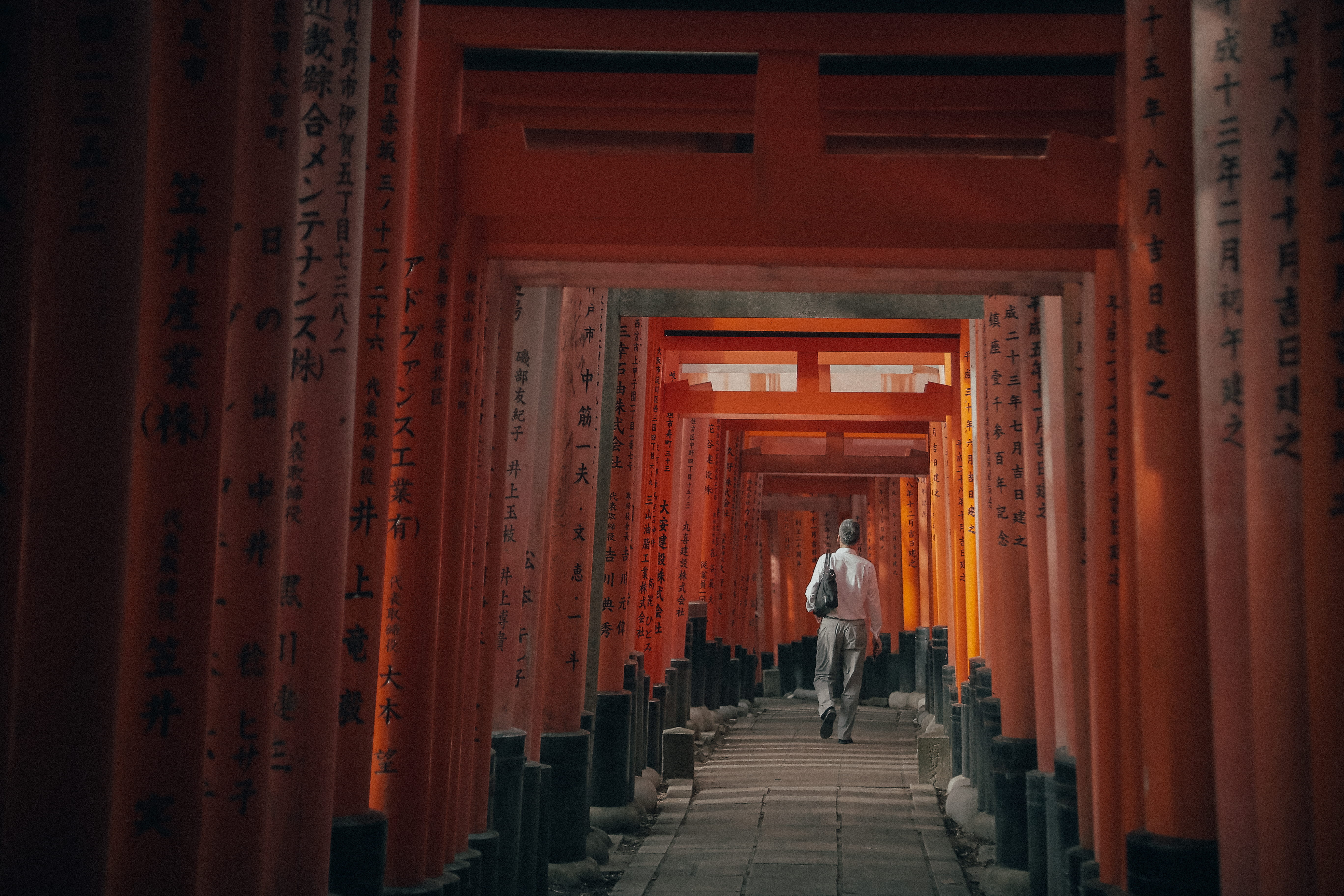 asia, entrance, walking, chinese Culture, men, tourist, travel, kyoto Prefecture, light, trip, people, japan, torii, city, built Structure, east Asian Culture, HD Wallpaper