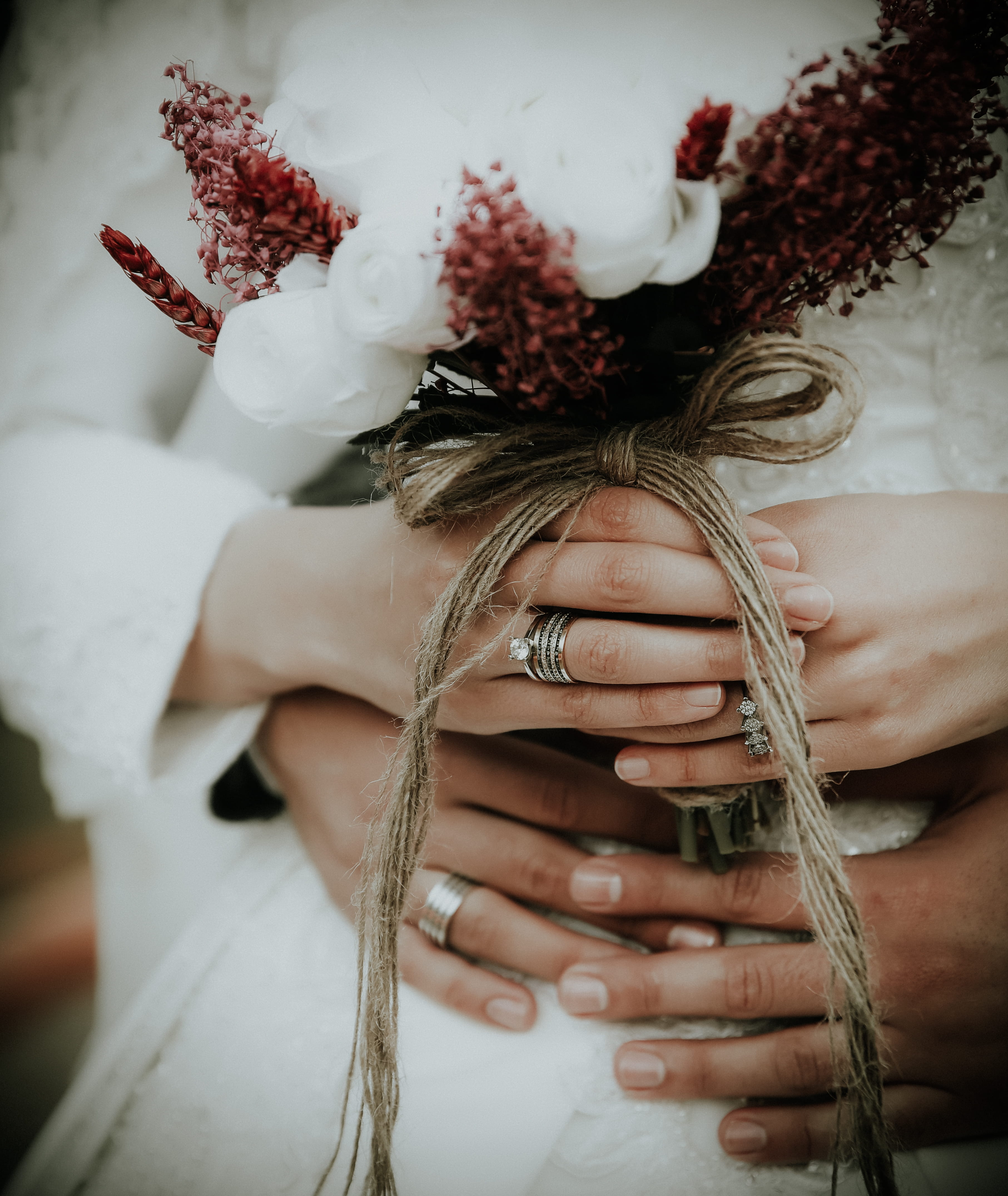 hand, flower, leisure activity, wedding, love, human hand, indoors, couple, hairstyle, front view, obscured face, celebration, lifestyles, ceremony, flowering plant, Phone HD Wallpaper