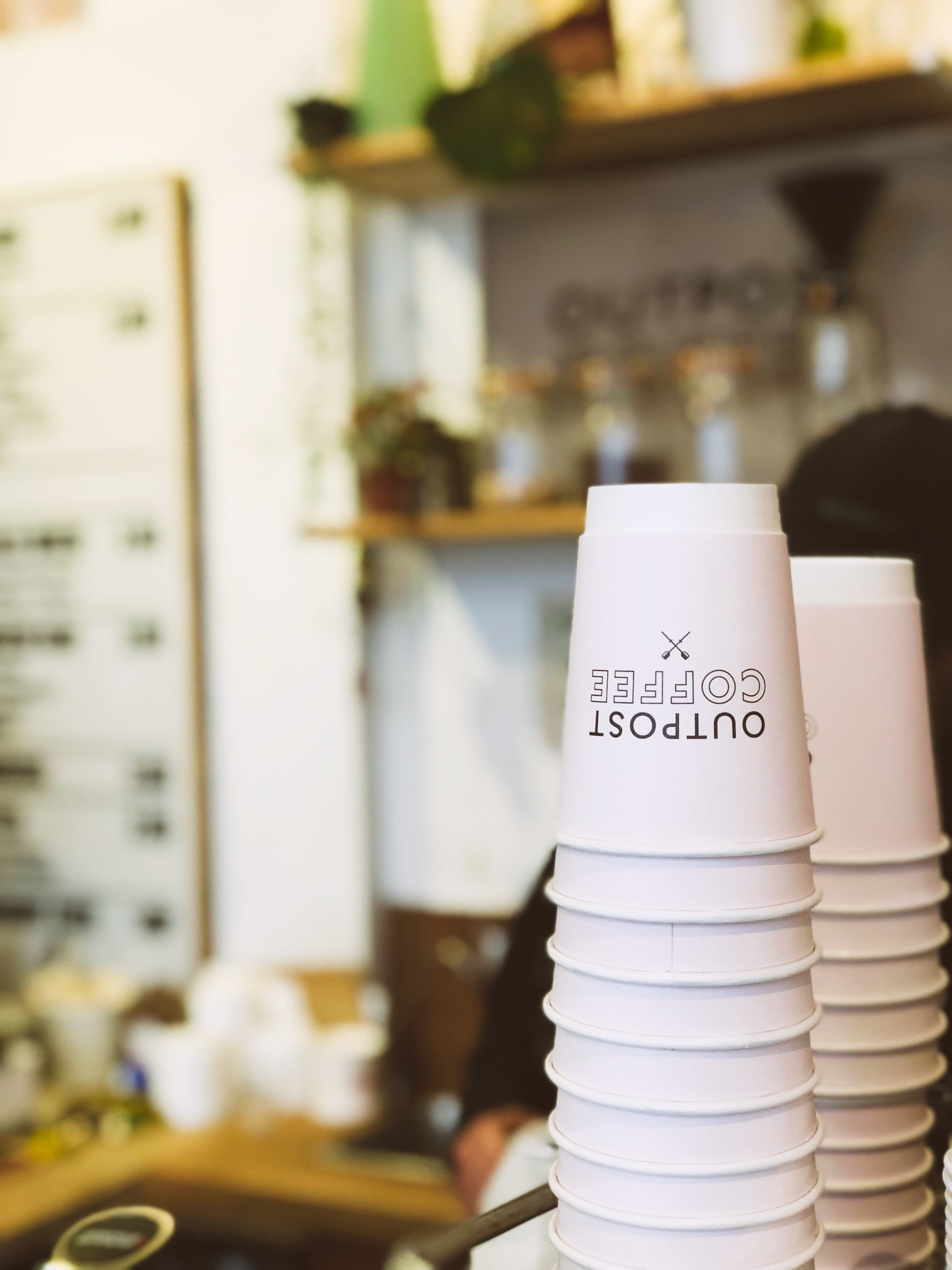 still life, shelf, food and drink, cups, menu, cup, close-up, disposable, plastic, publication, cafe, lot, crockery, communication, refreshment, indoors, Phone HD Wallpaper
