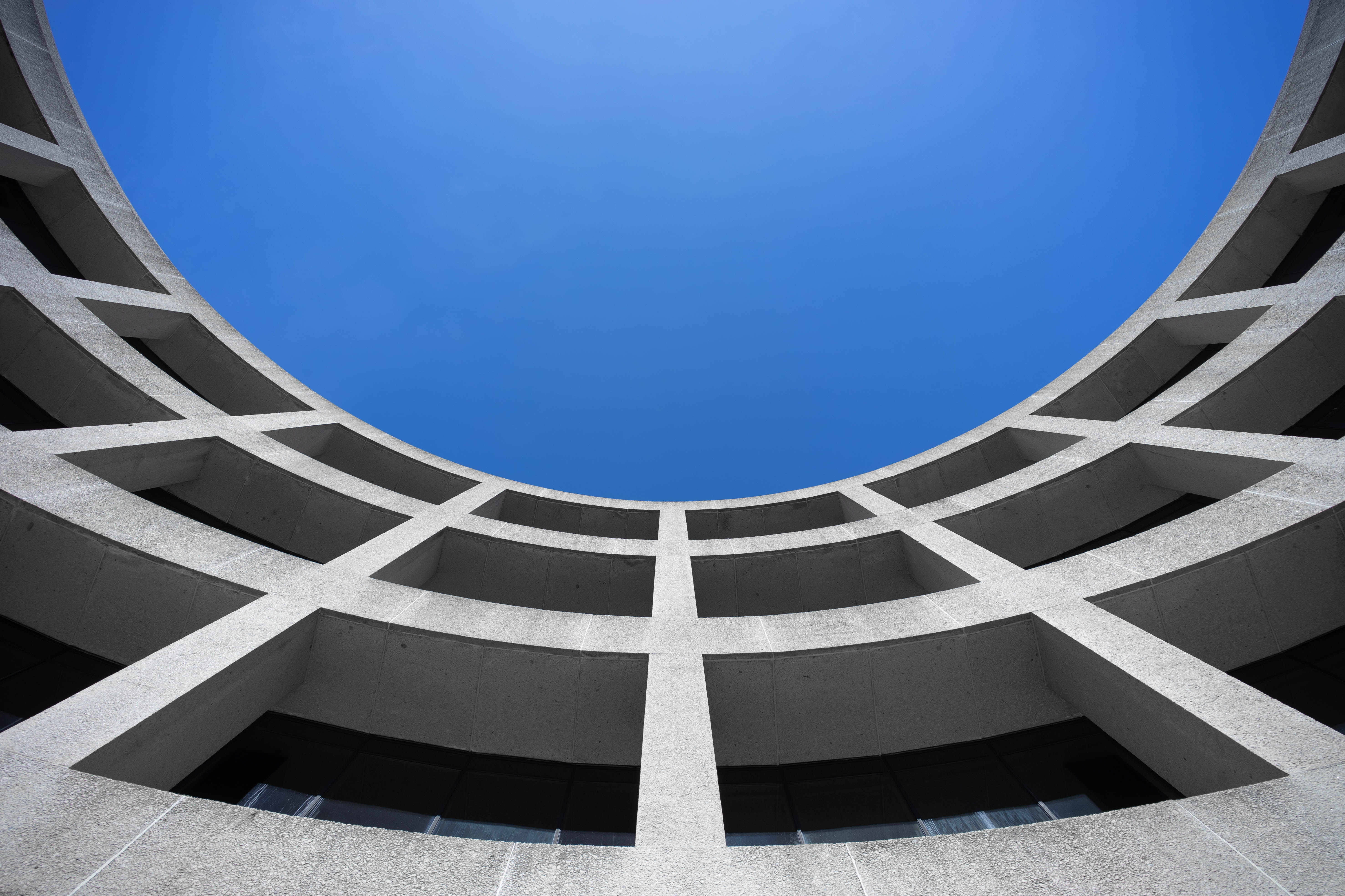 minimal, hirshhorn museum, building exterior, built structure, building, window, minimalism, simple, sunlight, blue, architecture, photography, gray, egg shape, HD Wallpaper