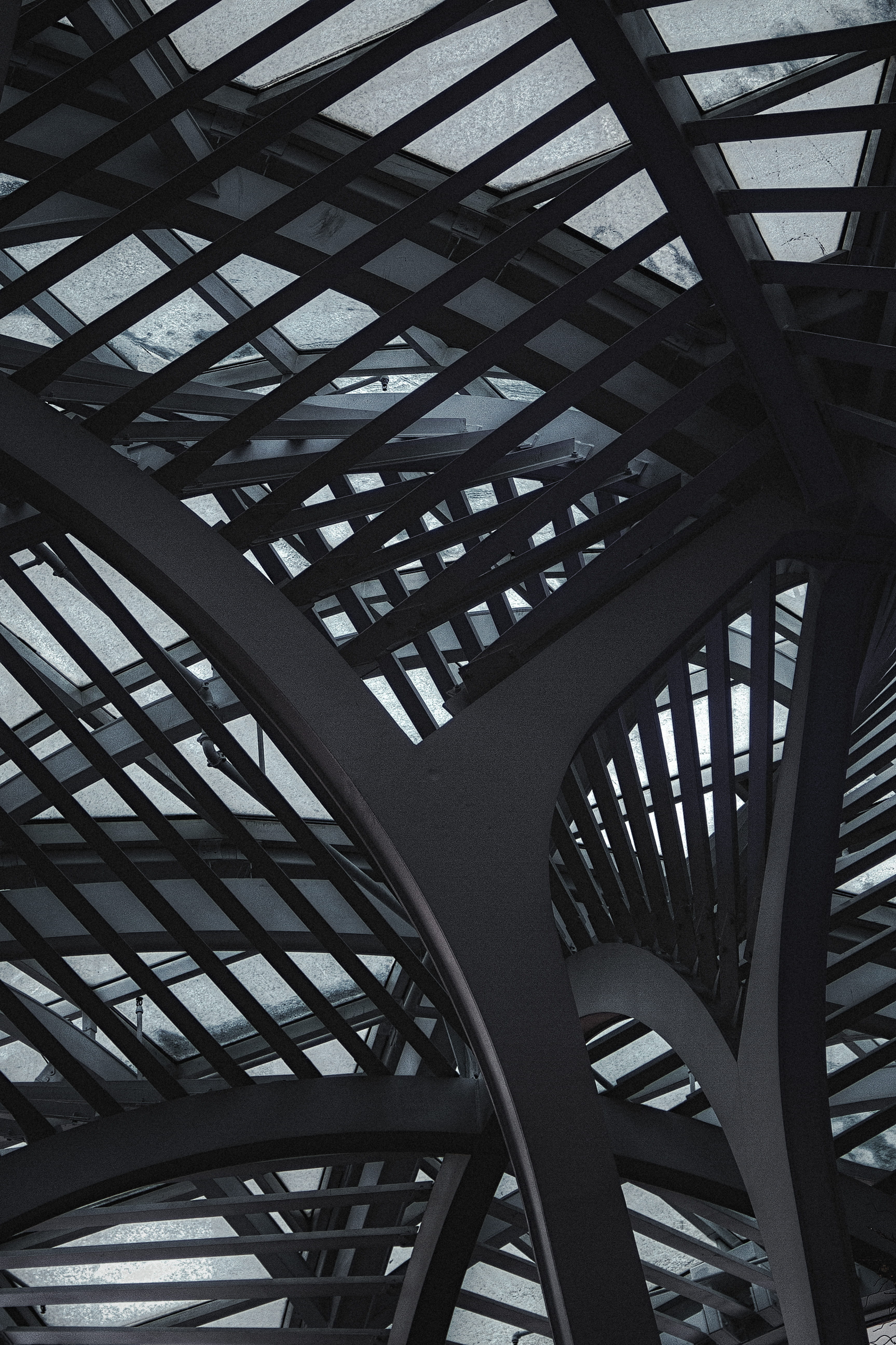 architecture, low angle view, skylight, scaffolding, day, full frame, porch, patio, clock, pattern, modern, nature, toronto, building, architecture and art, Phone HD Wallpaper