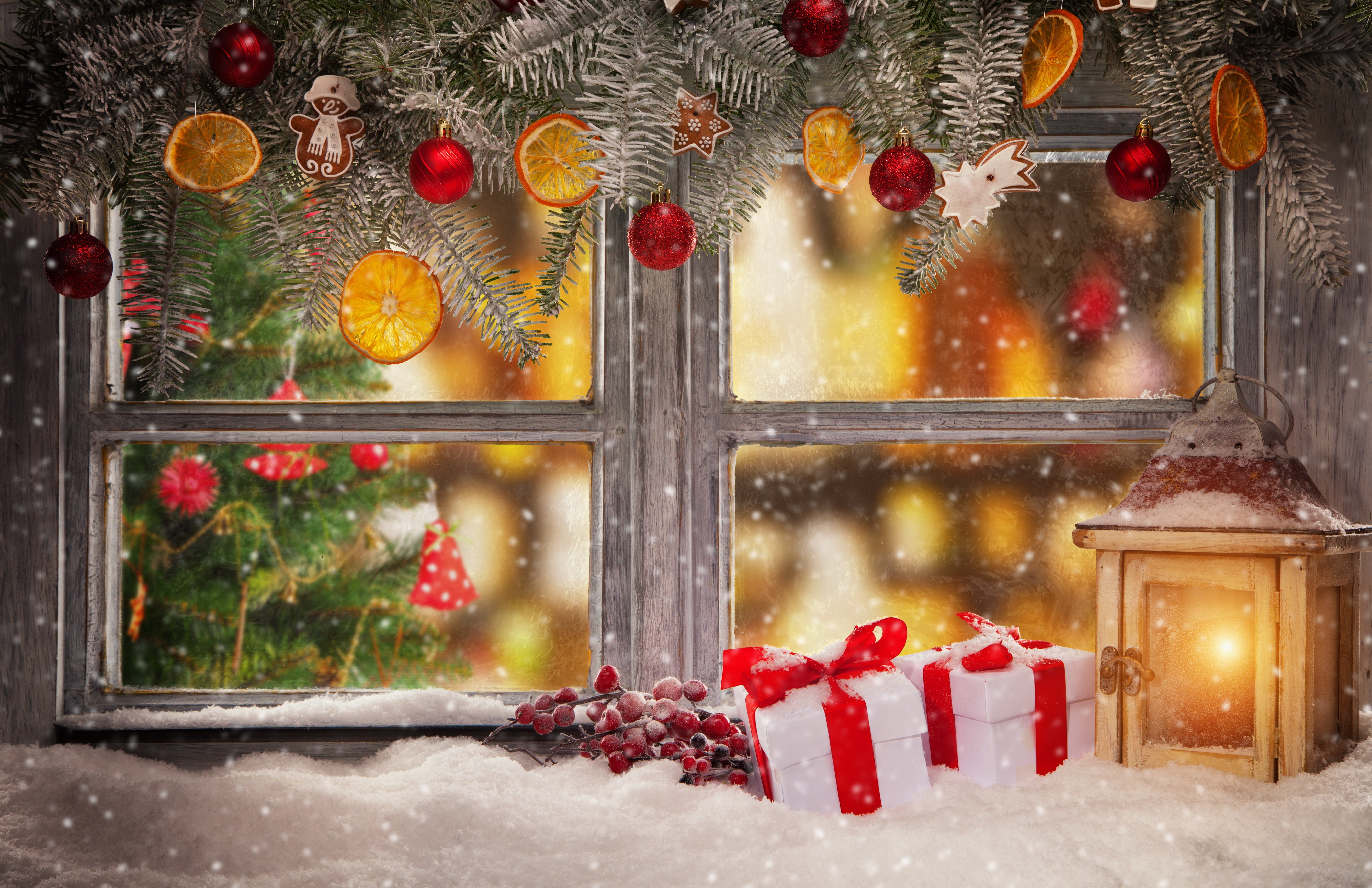 winter, holiday - event, lantern, plant, decor, Merry Christmas, lighting Equipment, lamp, white, cultures, humor, nature, cold temperature, bright, christmas Lights, HD Wallpaper