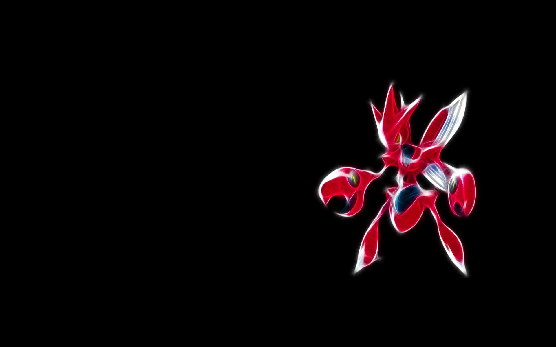 animal, lighting equipment, christmas, red, illuminated, no people, glowing, neon, indoors, sign, black background, Scizor (Pokémon), studio shot, creativity, HD Wallpaper