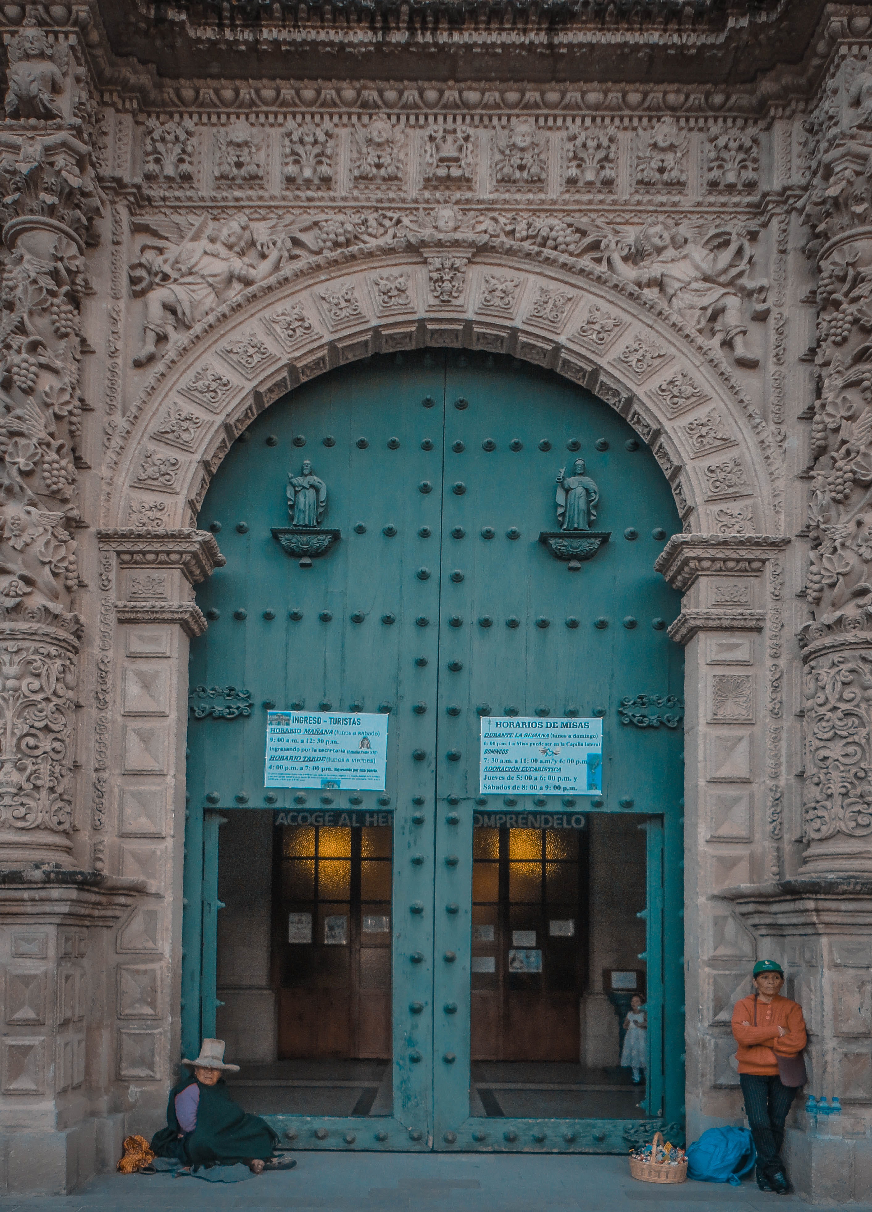 pavement, flagstone, representation, transportation, building exterior, person, walkway, ornate, no people, religion, built structure, catedral de cajamarca, Phone HD Wallpaper