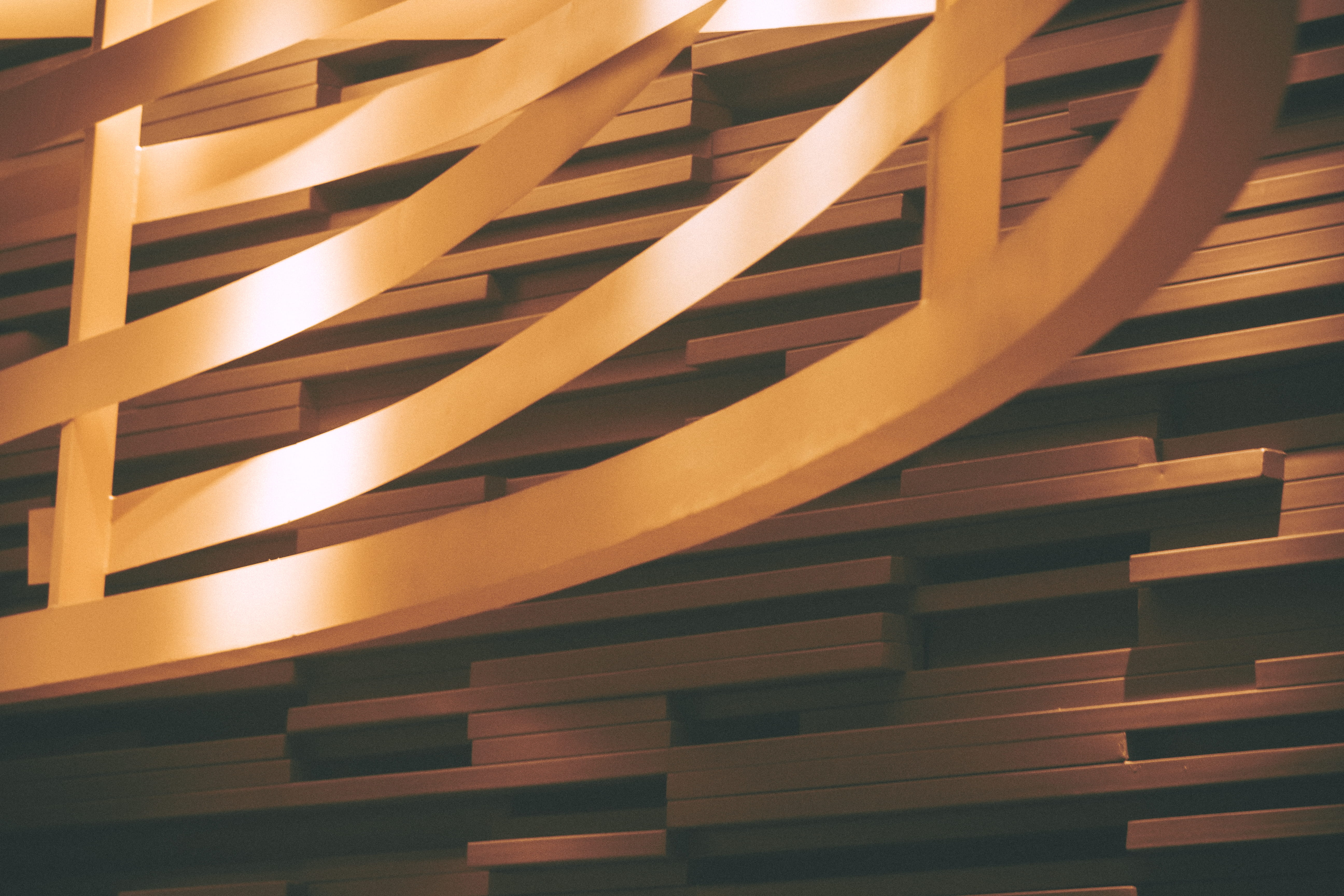 backgrounds, wood, repetition, window, spiral, building, built structure, light fixture, staircase, pattern, no people, illuminated, texture, close-up, HD Wallpaper