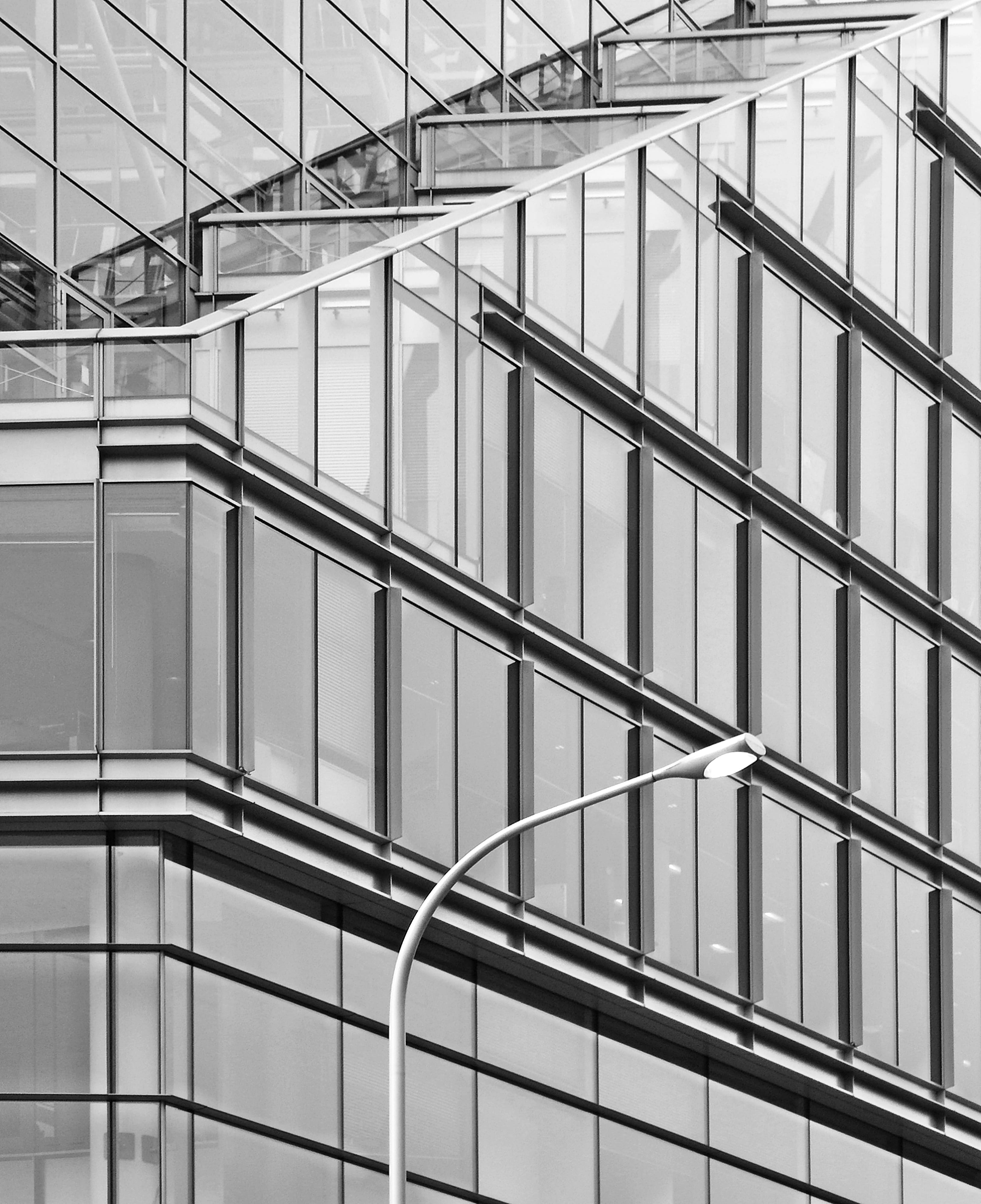 sphere, diagram, full frame, triangle, droplet, steps and staircases, handrail, low angle view, office building, glass - material, architecture, staircase, Phone HD Wallpaper