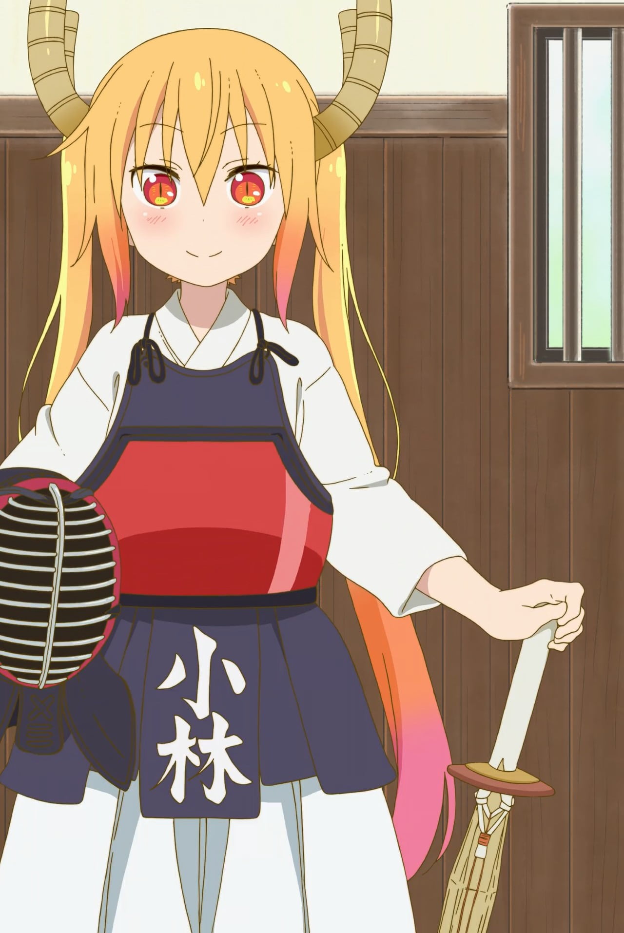 Kobayashi-san Chi no Maid Dragon, childhood, portrait, enjoyment, happiness, anime, event, indoors, Tohru (Kobayashi-san Chi no Maid Dragon), blonde, archival, Phone HD Wallpaper