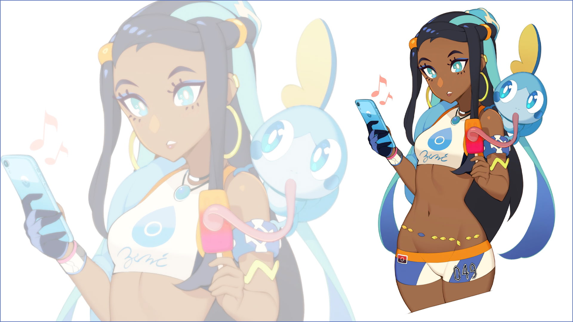 video game characters, 1080P, Nessa (Pokémon Sword and Shield), anime girls, HD Wallpaper