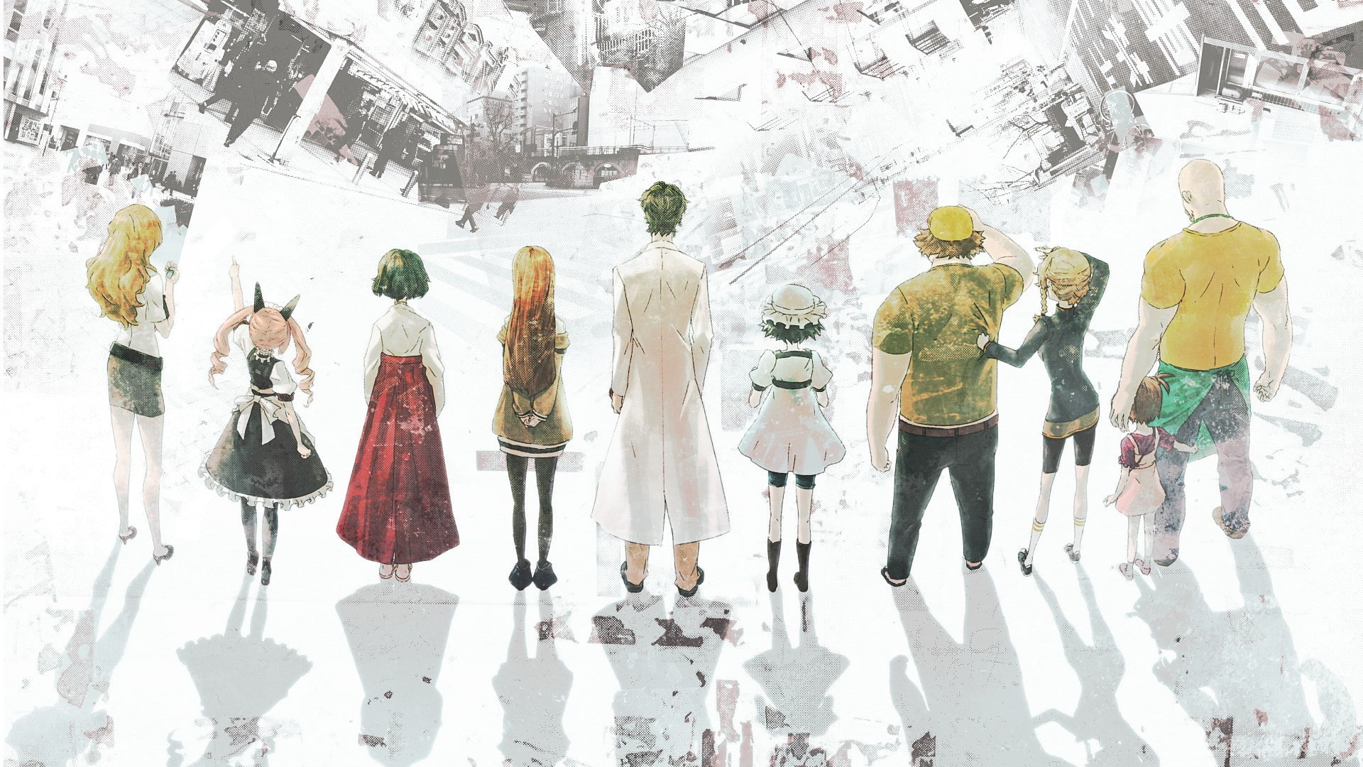 1080P, Makise Kurisu, Kiryuu Moeka, Tennouji Yuugo, Faris Nyannyan, Okabe Rintarou, Amane Suzuha, Steins;Gate, Shiina Mayuri, Tennouji Nae, Looking Away, HD Wallpaper