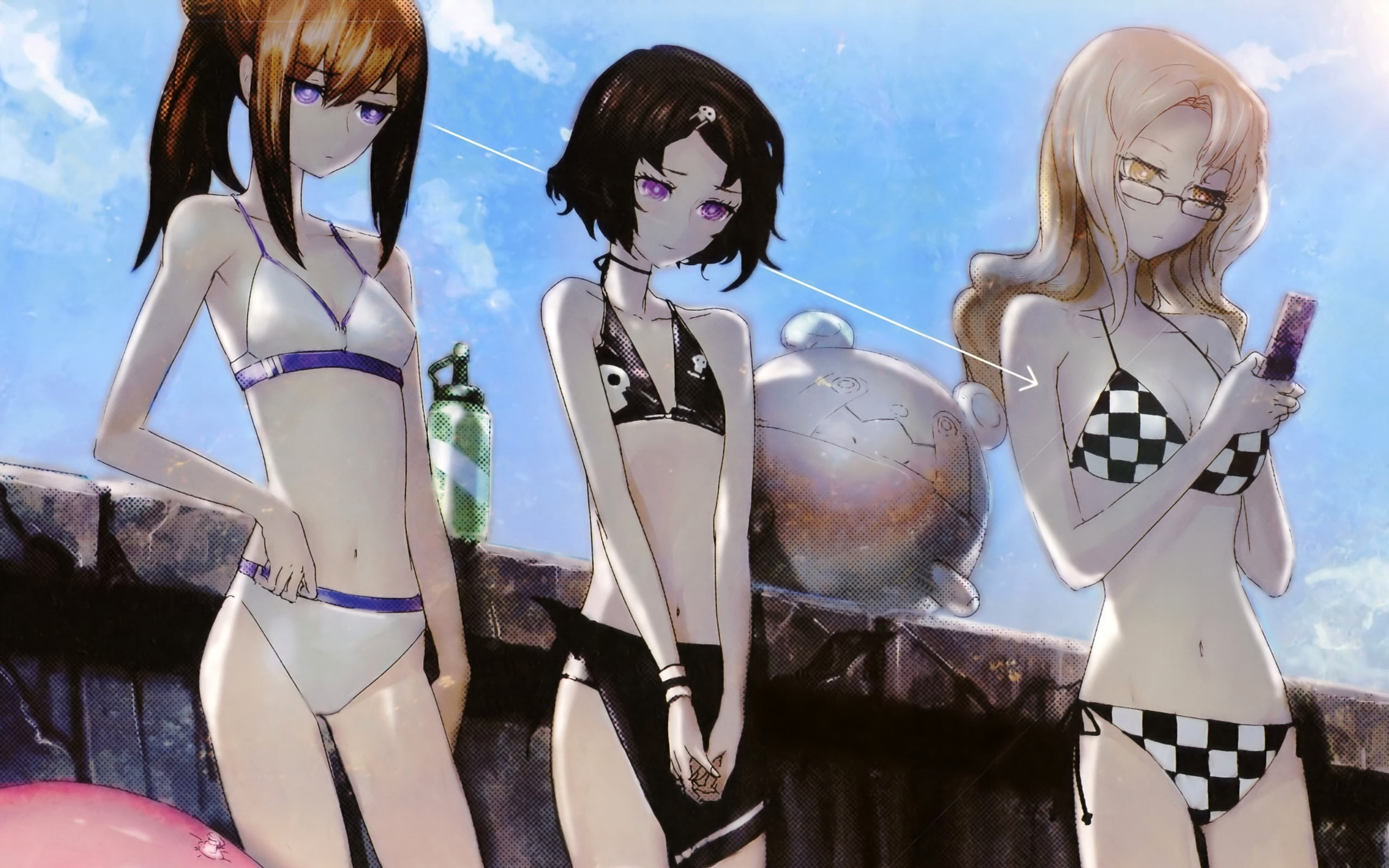 Makise Kurisu, Urushibara Ruka, Steins;Gate, 2K, anime, Kiryuu Moeka, HD Wallpaper
